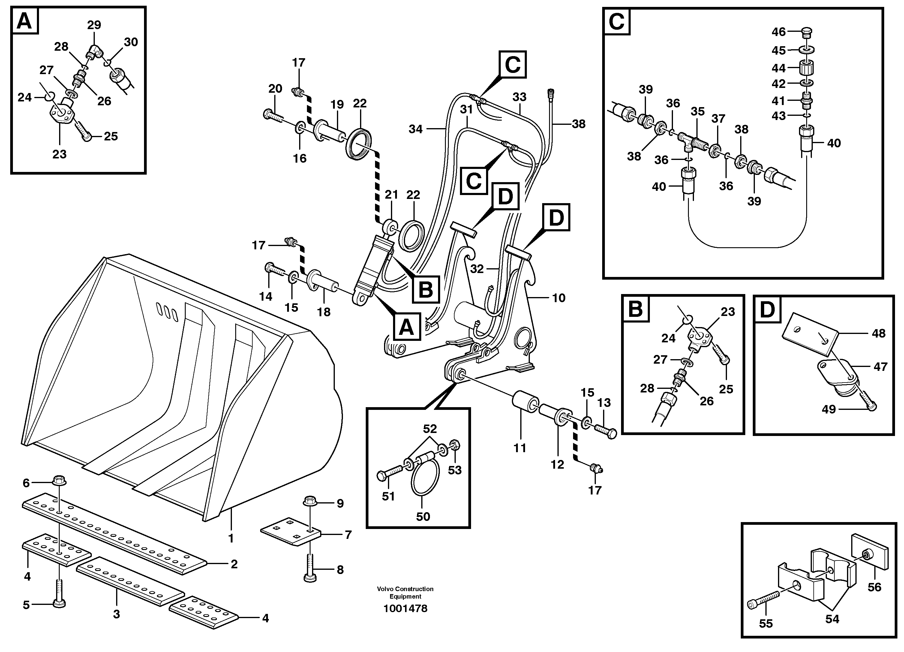 High-tipping bucket L70D, L70E — volvo parts diagram