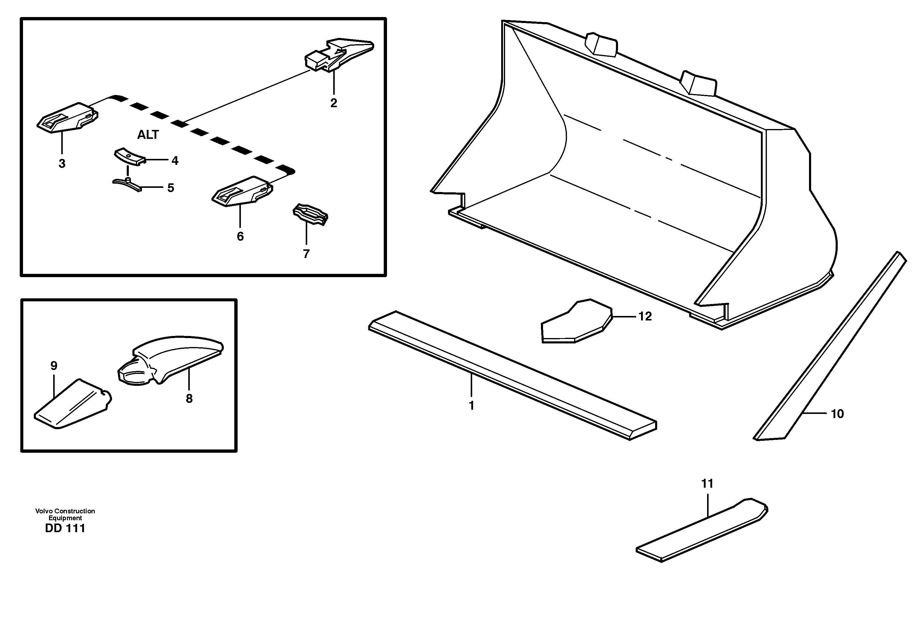 Bucket, straight with teeth L30 — volvo parts diagram