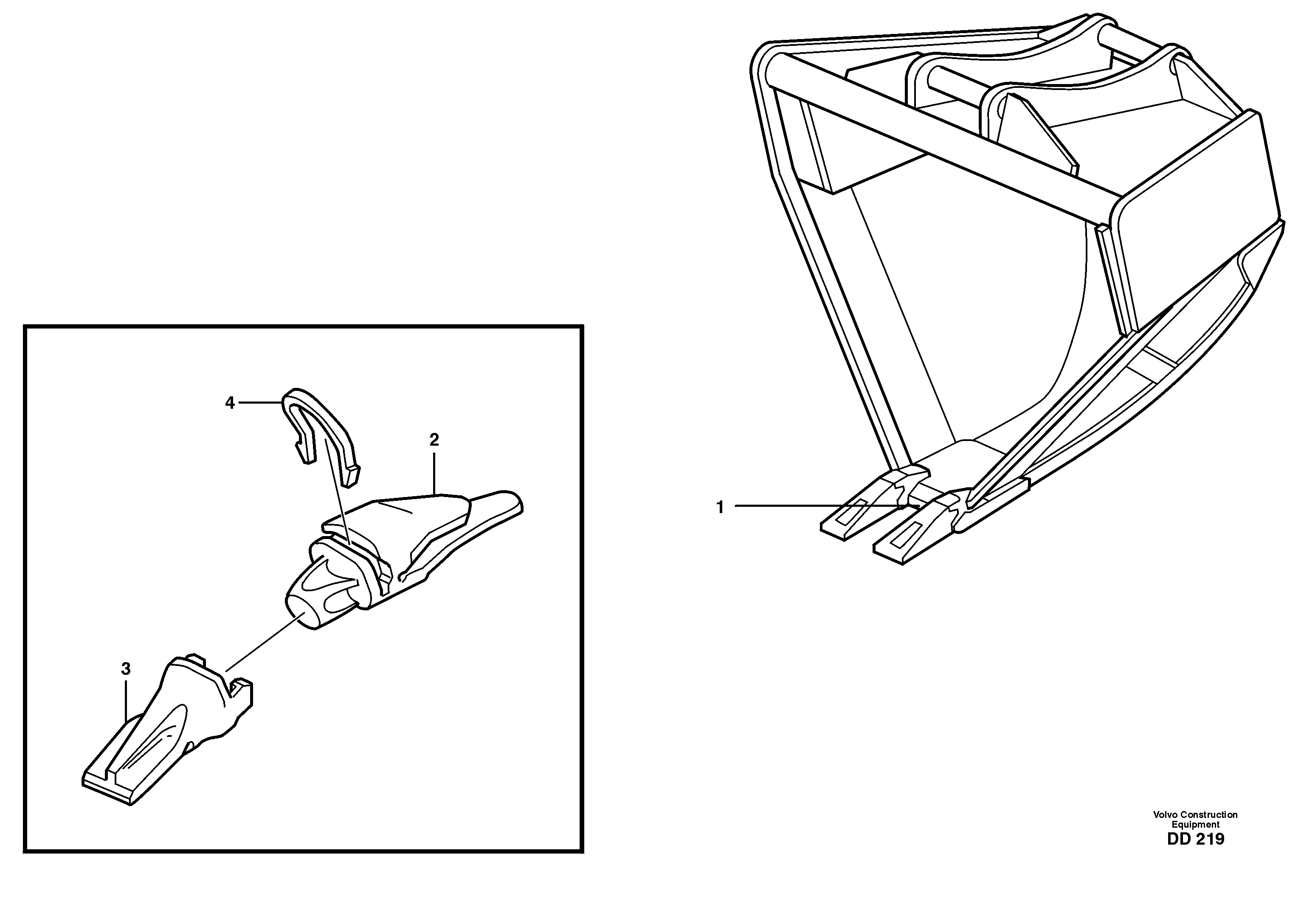 Profiled bucket EL70, EL70C — volvo parts diagram