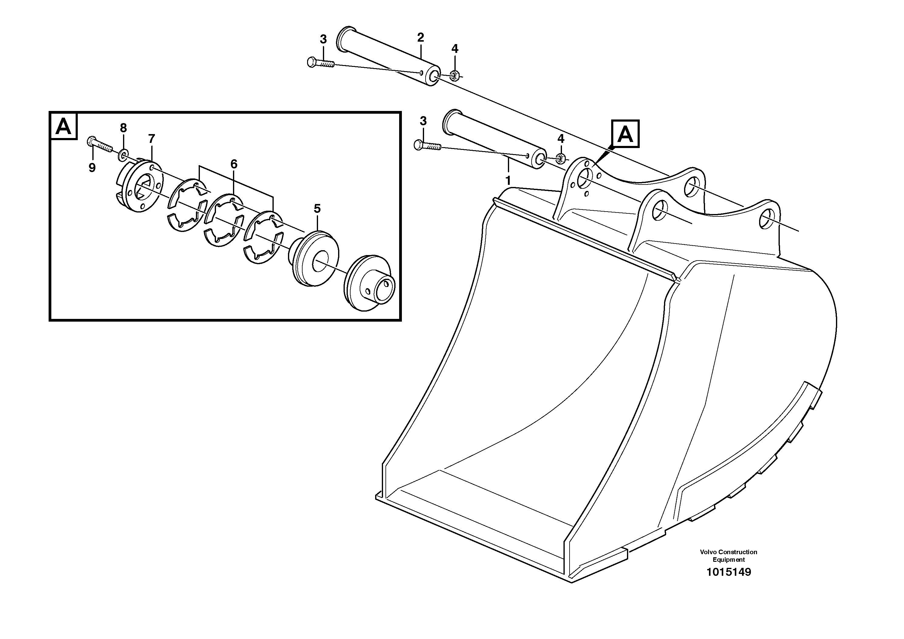Buckets, direct fitting, Esco Super V 14505134, 14505135, 14505136, 14524651,
					14382268 — volvo parts diagram