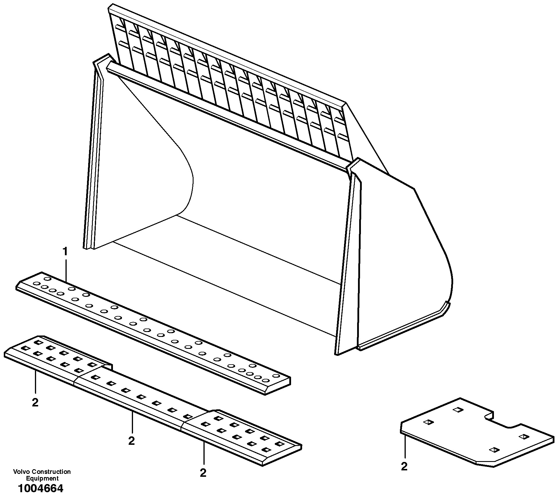 Light materials bucket L70D, L70E — volvo parts diagram