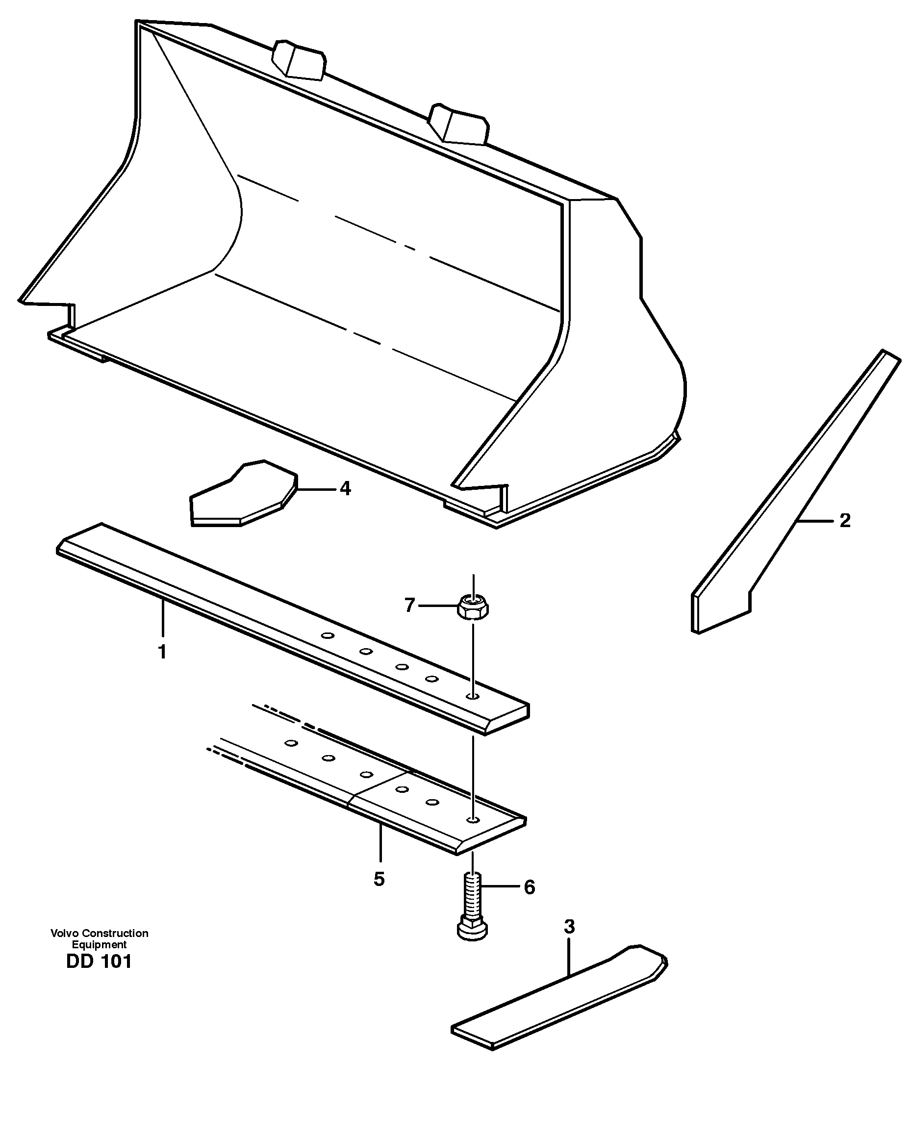 Bucket, straight lip without teeth L30 — volvo parts diagram