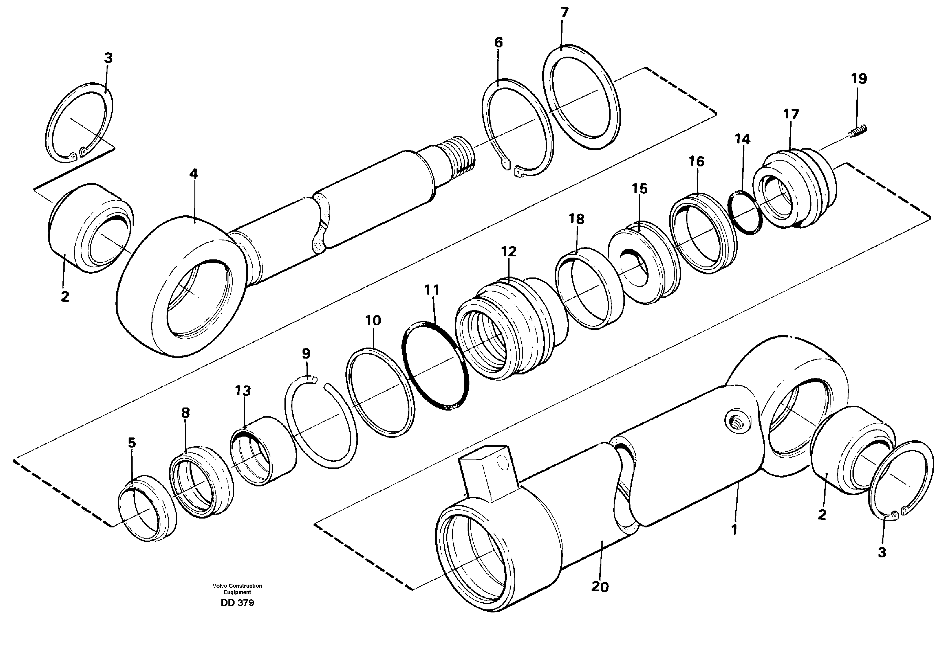 Hydraulic cylinder — volvo parts diagram