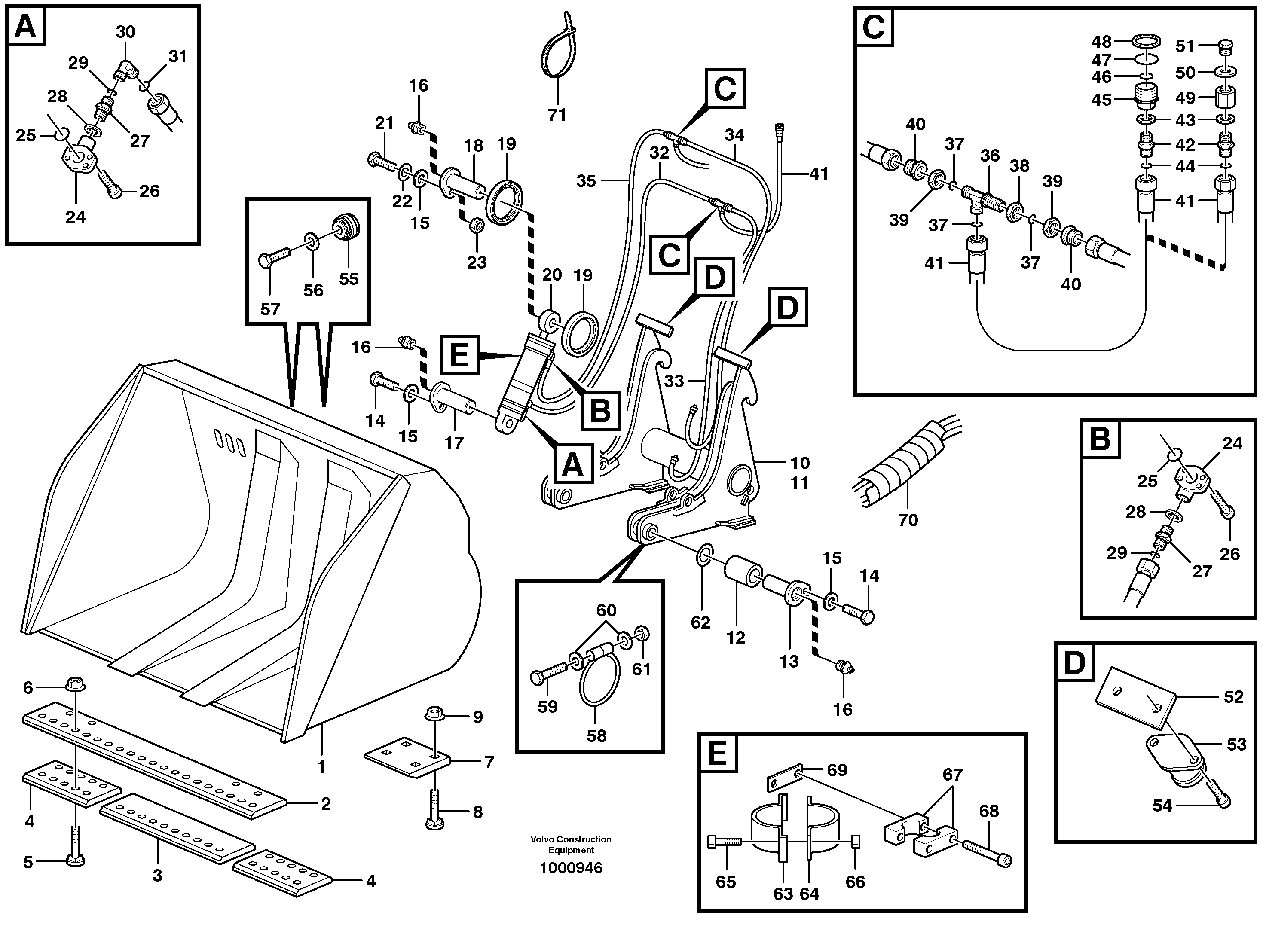 High-tipping bucket L90D, L90E — volvo parts diagram