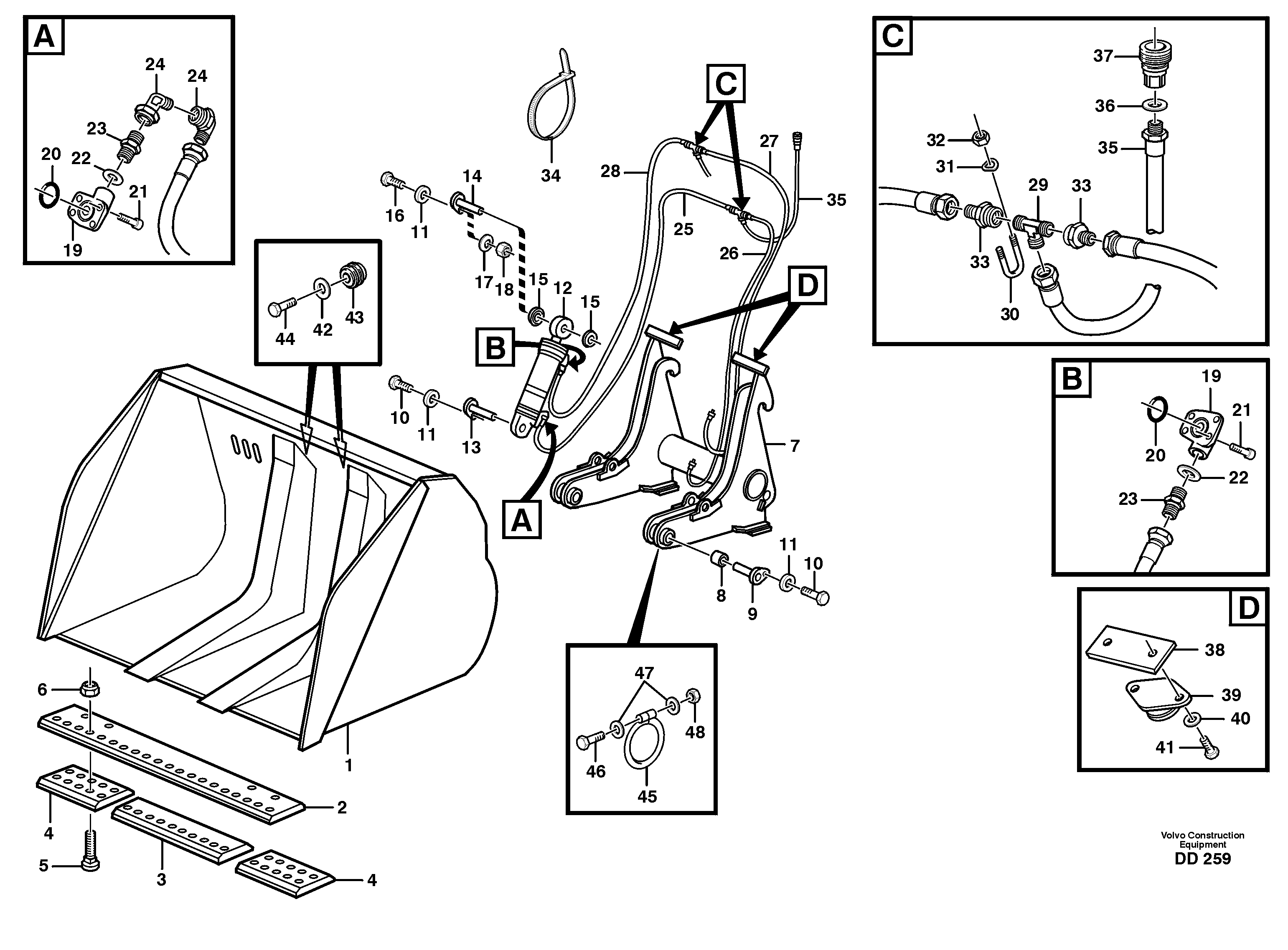 High-tipping bucket L120, L120B — volvo parts diagram