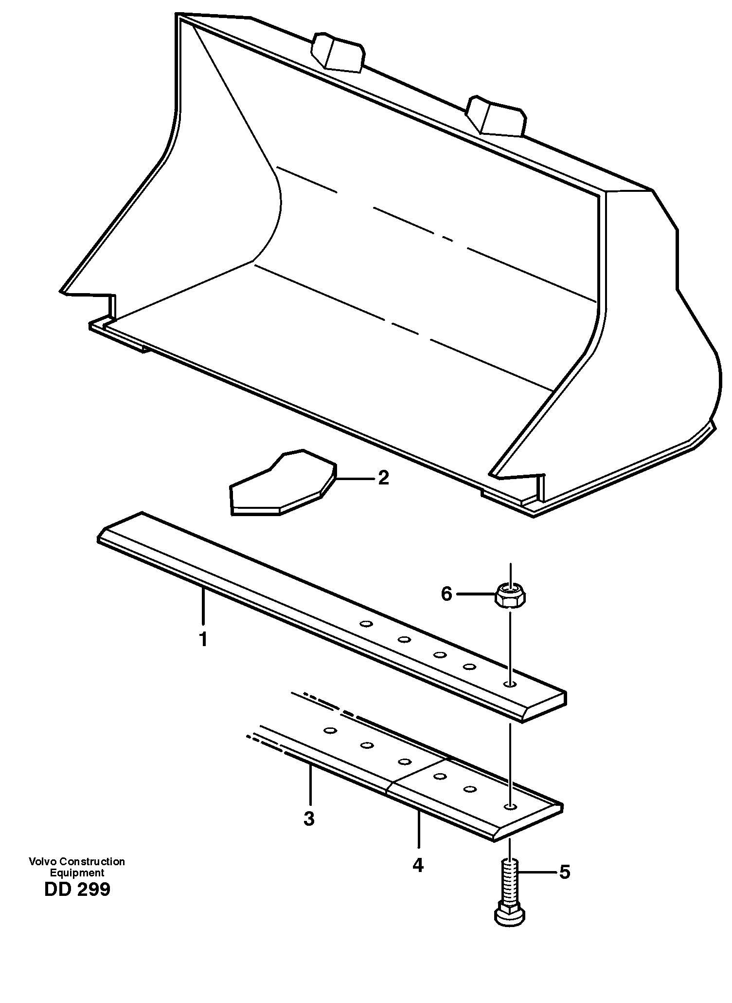 Bucket, straight lip without teeth L90C — volvo parts diagram