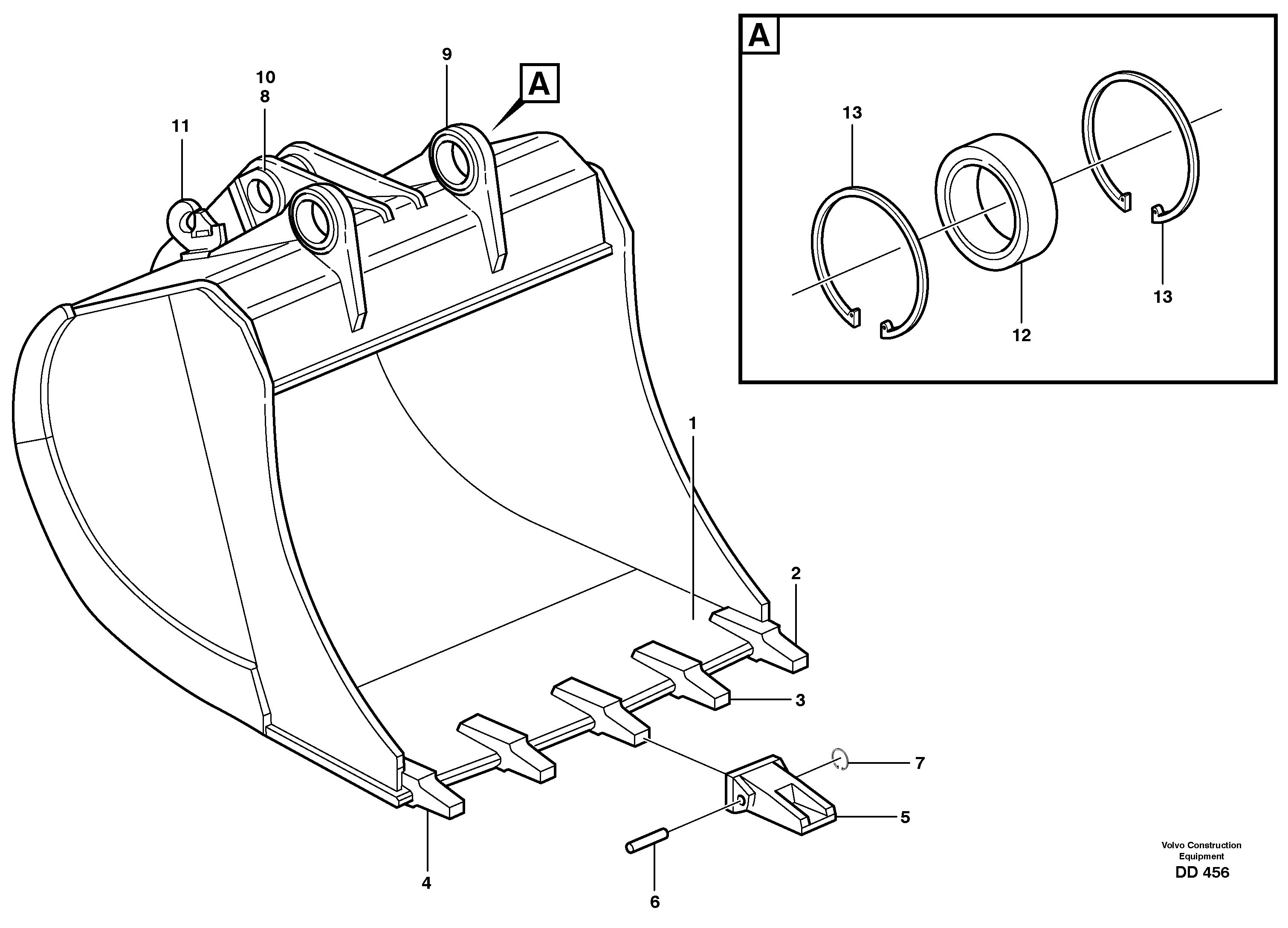Buckets, direct fitting 14261271, 14263684, 14264675, 14265050, 14342119 — volvo parts diagram