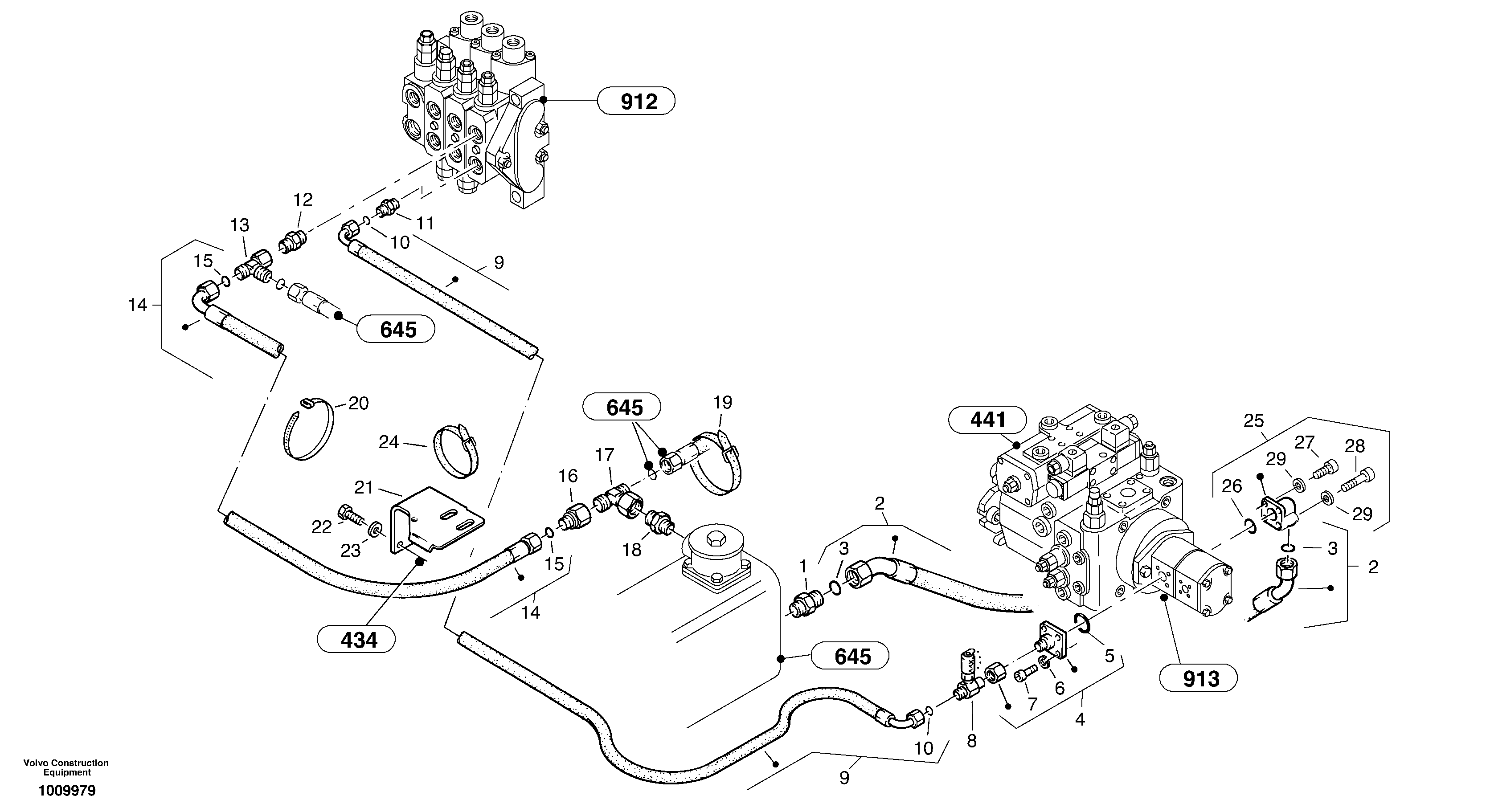 Lines - rear vehicle — volvo parts diagram