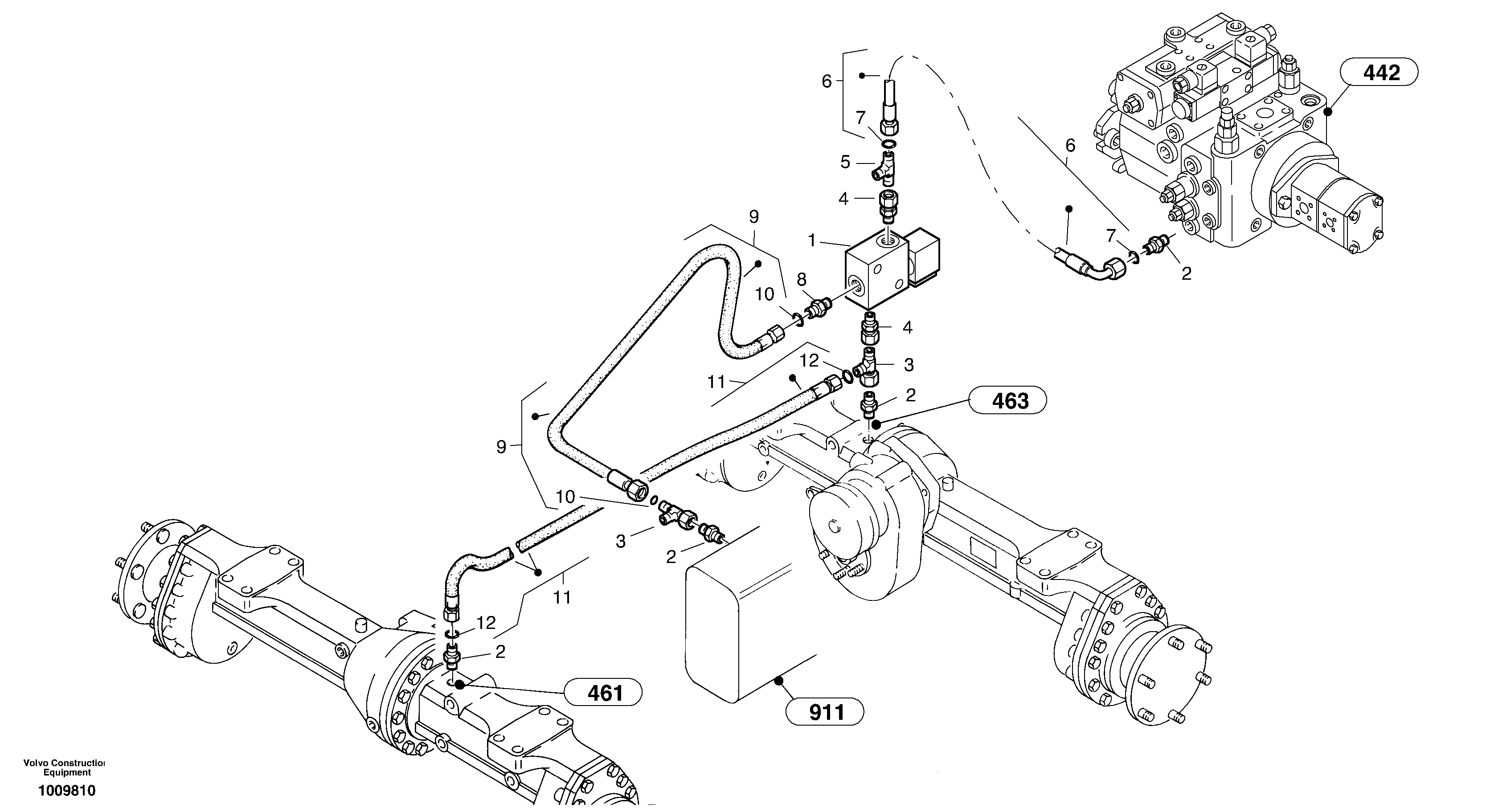 Differential lock — volvo parts diagram