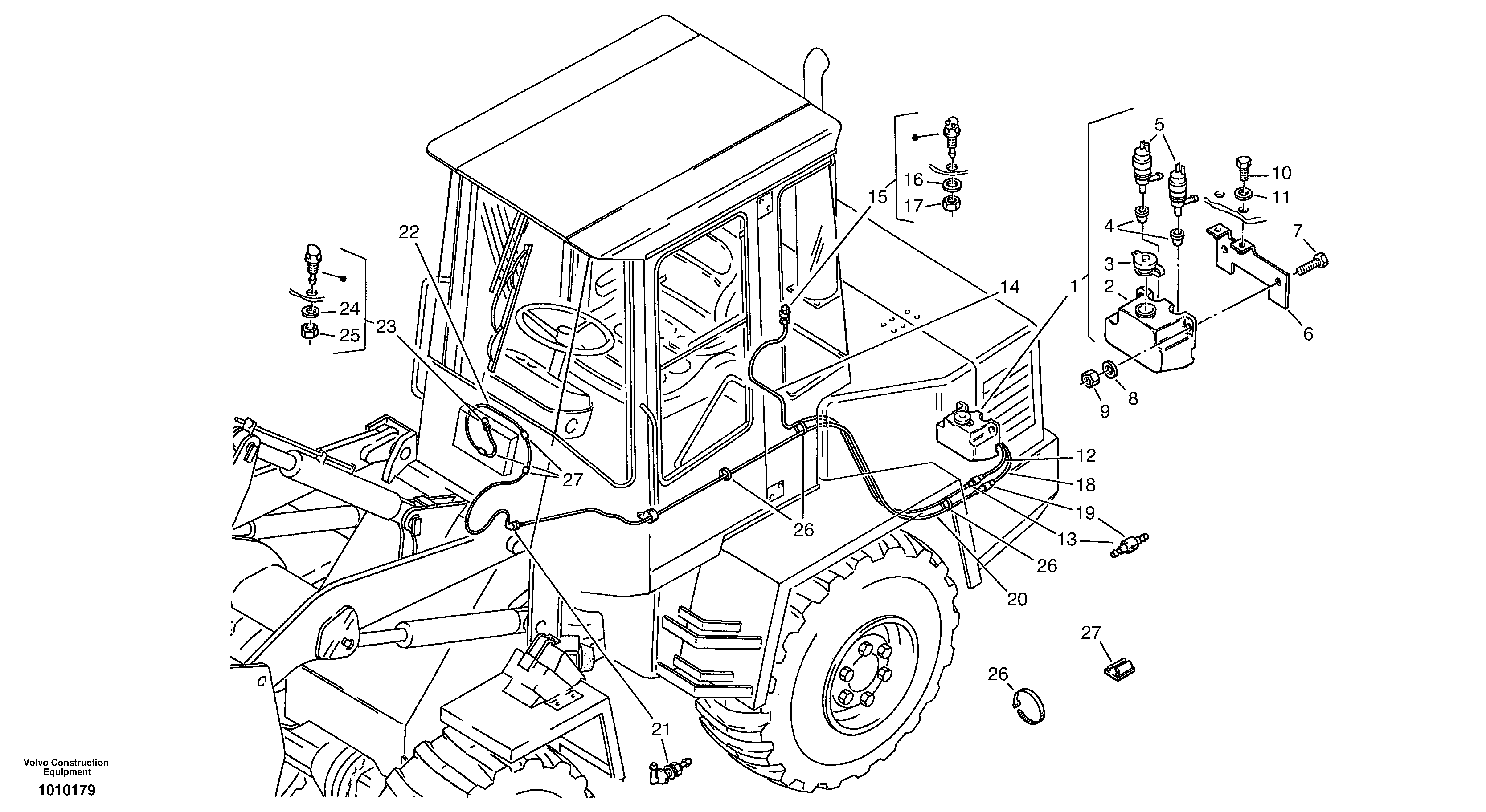 Windscreen washer system — volvo parts diagram