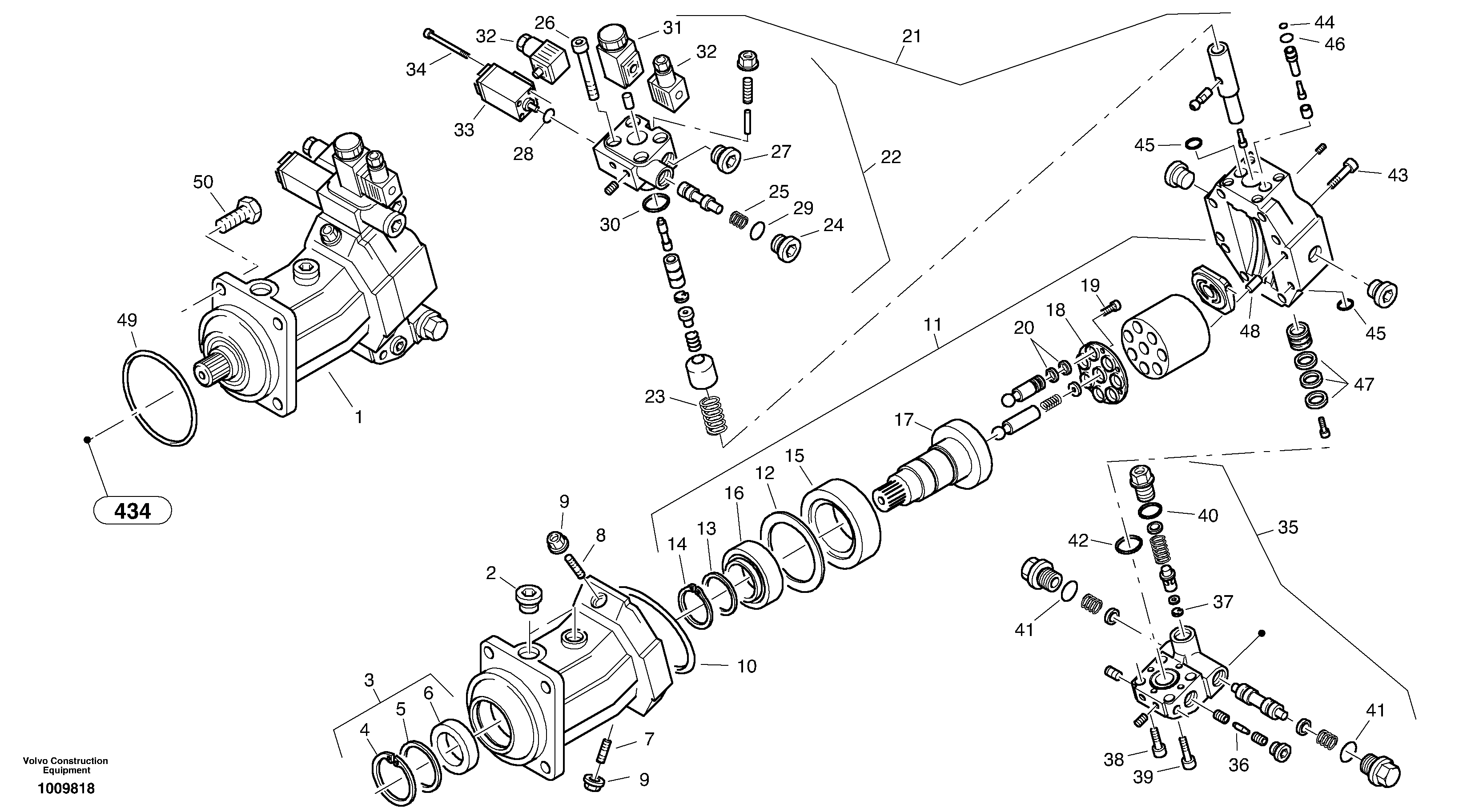 Variable displacement motor — volvo parts diagram