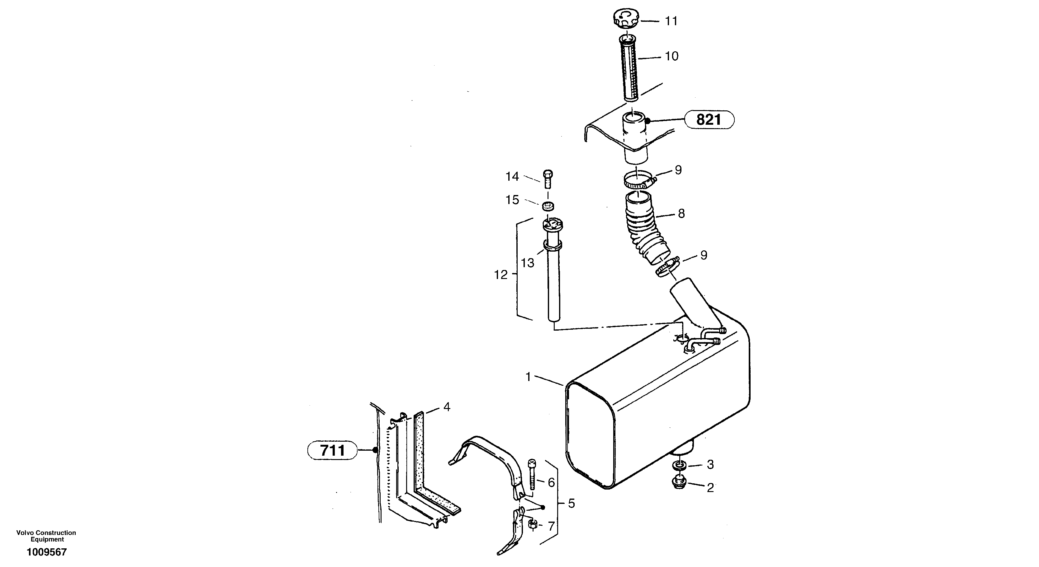 Fuel tank — volvo parts diagram