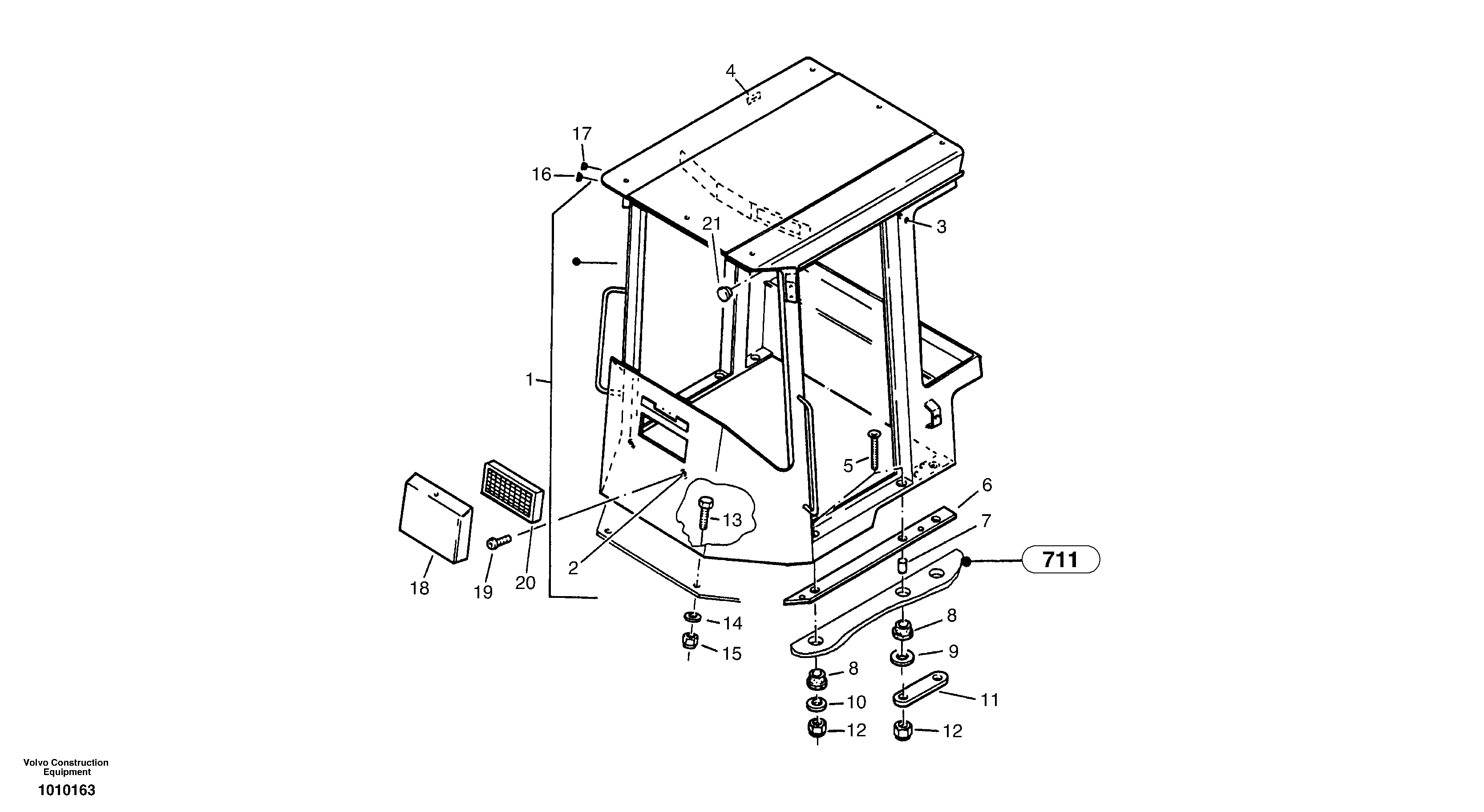 Driver's cabin — volvo parts diagram