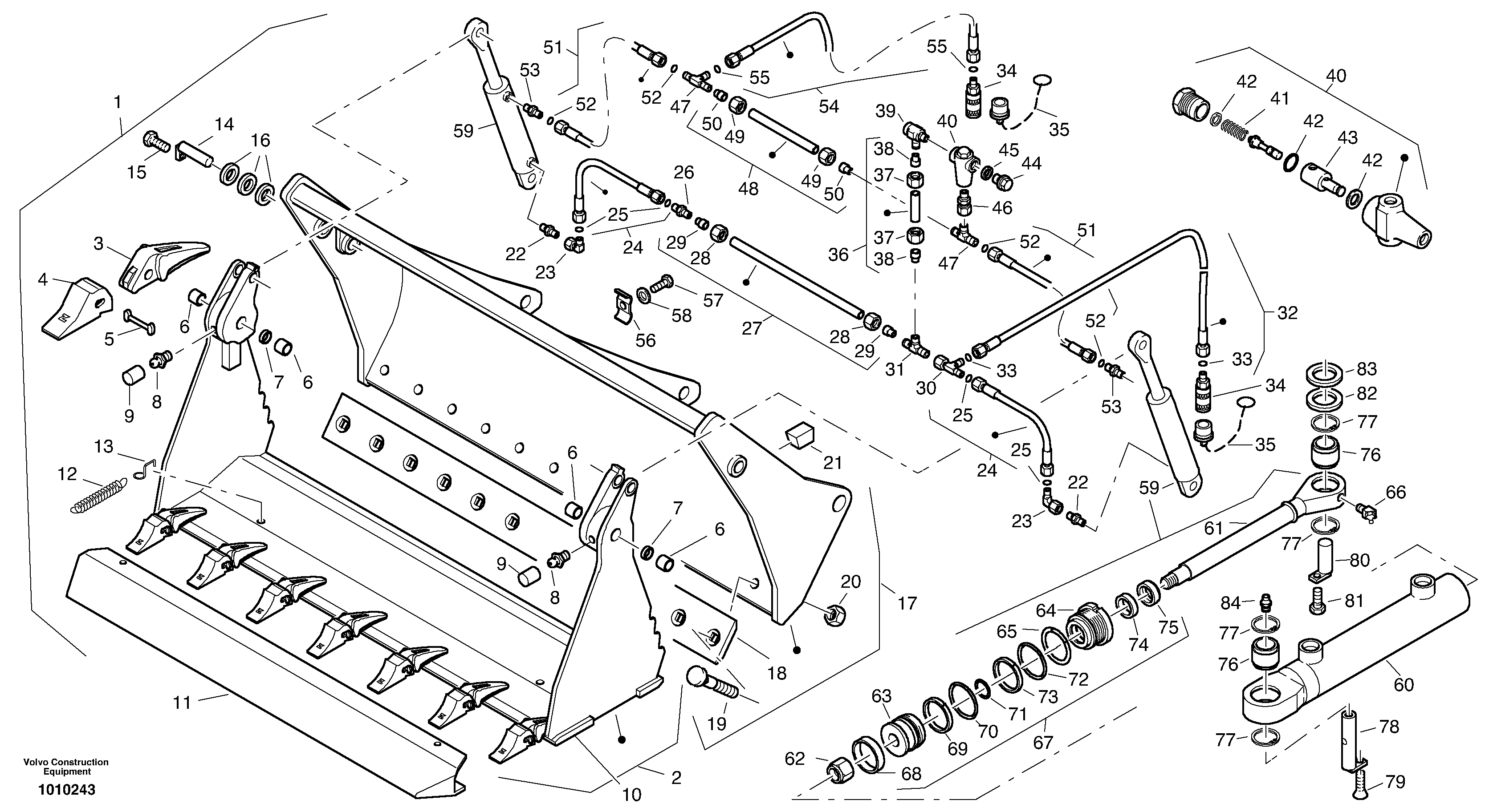 Combined bucket  4418273, 4417599 — volvo parts diagram