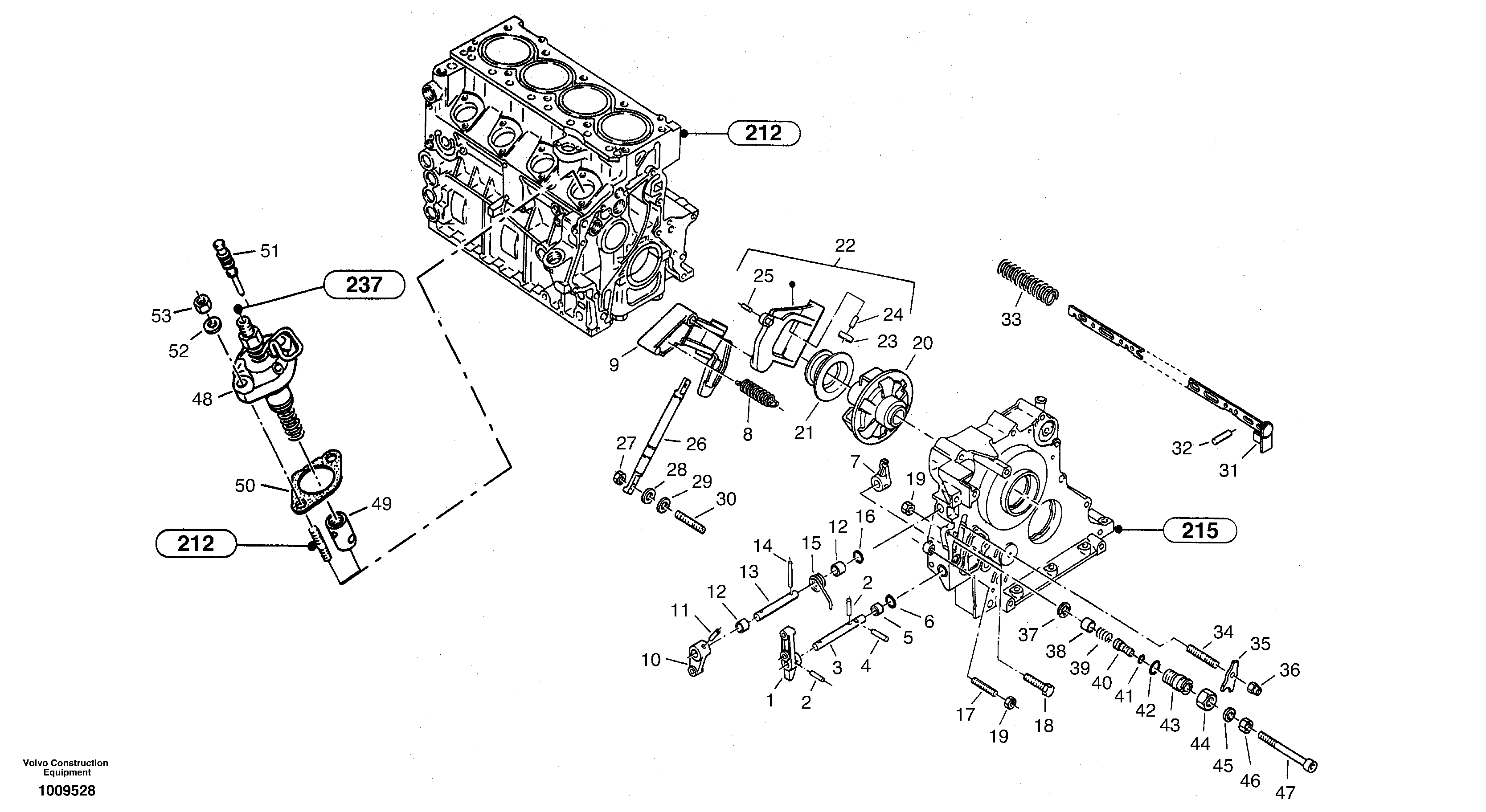 Speed adjustment - Fuel injection pump — volvo parts diagram