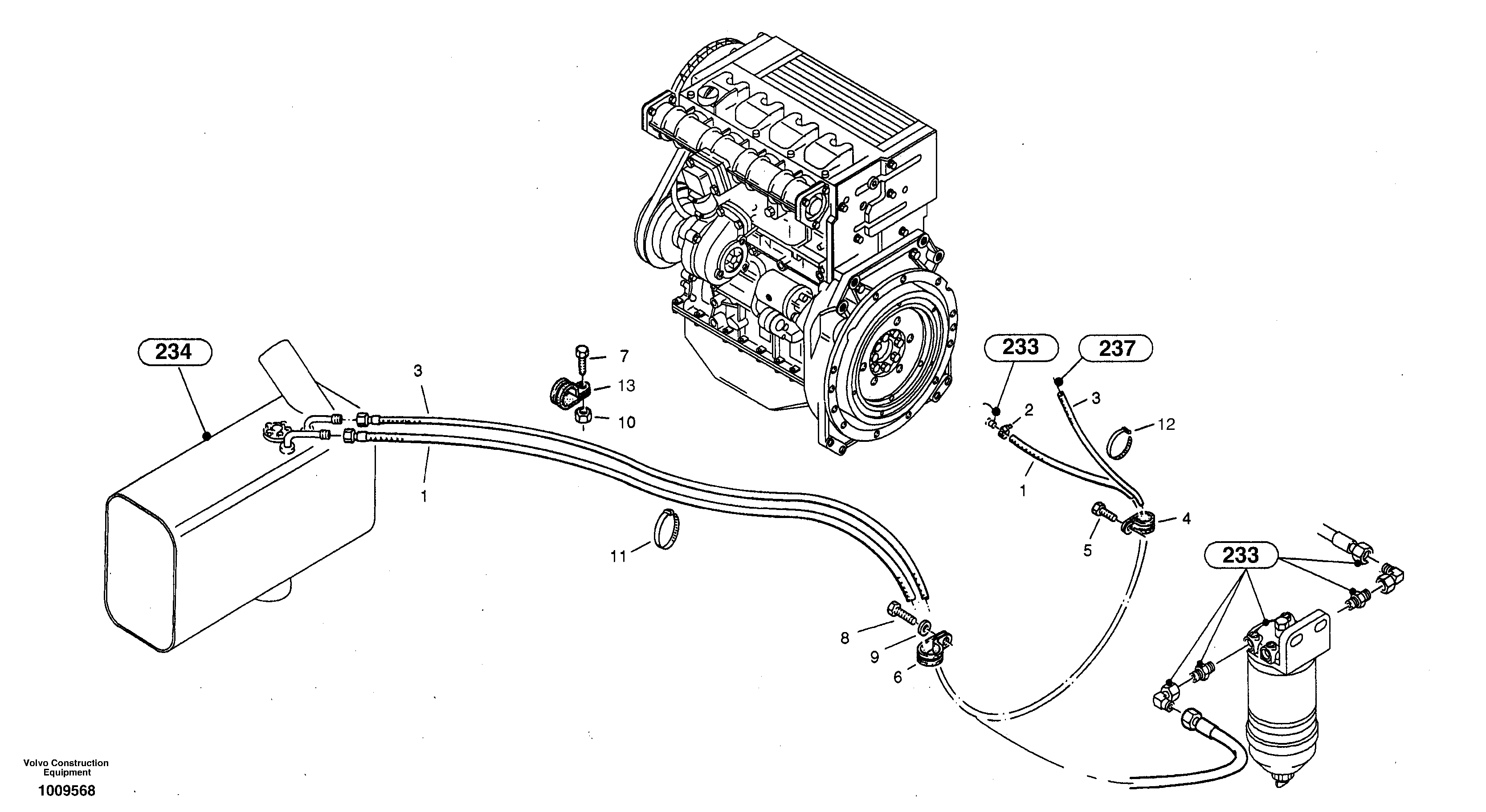 Fuel pipes — volvo parts diagram