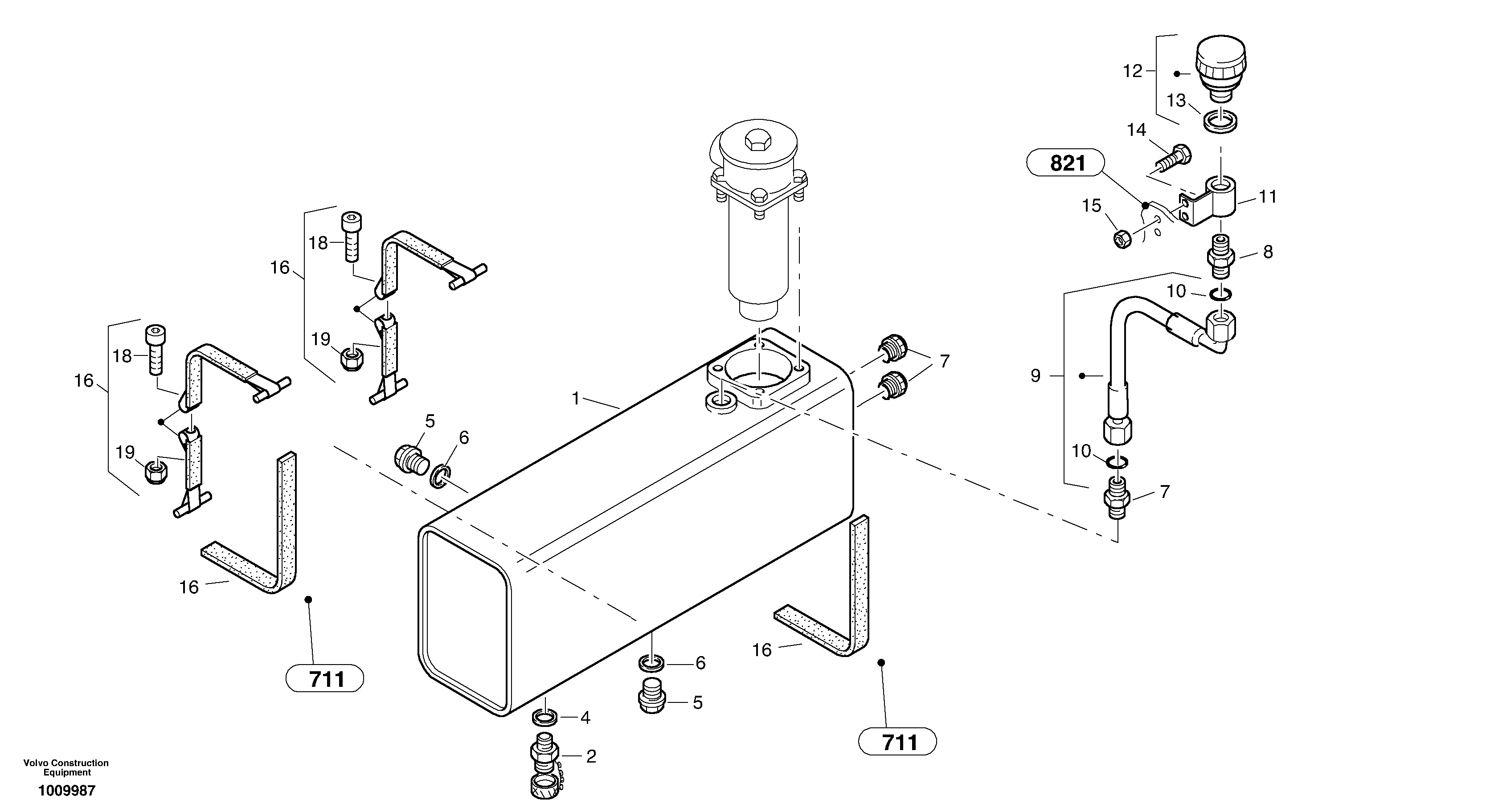 Hydraulic oil tank — volvo parts diagram