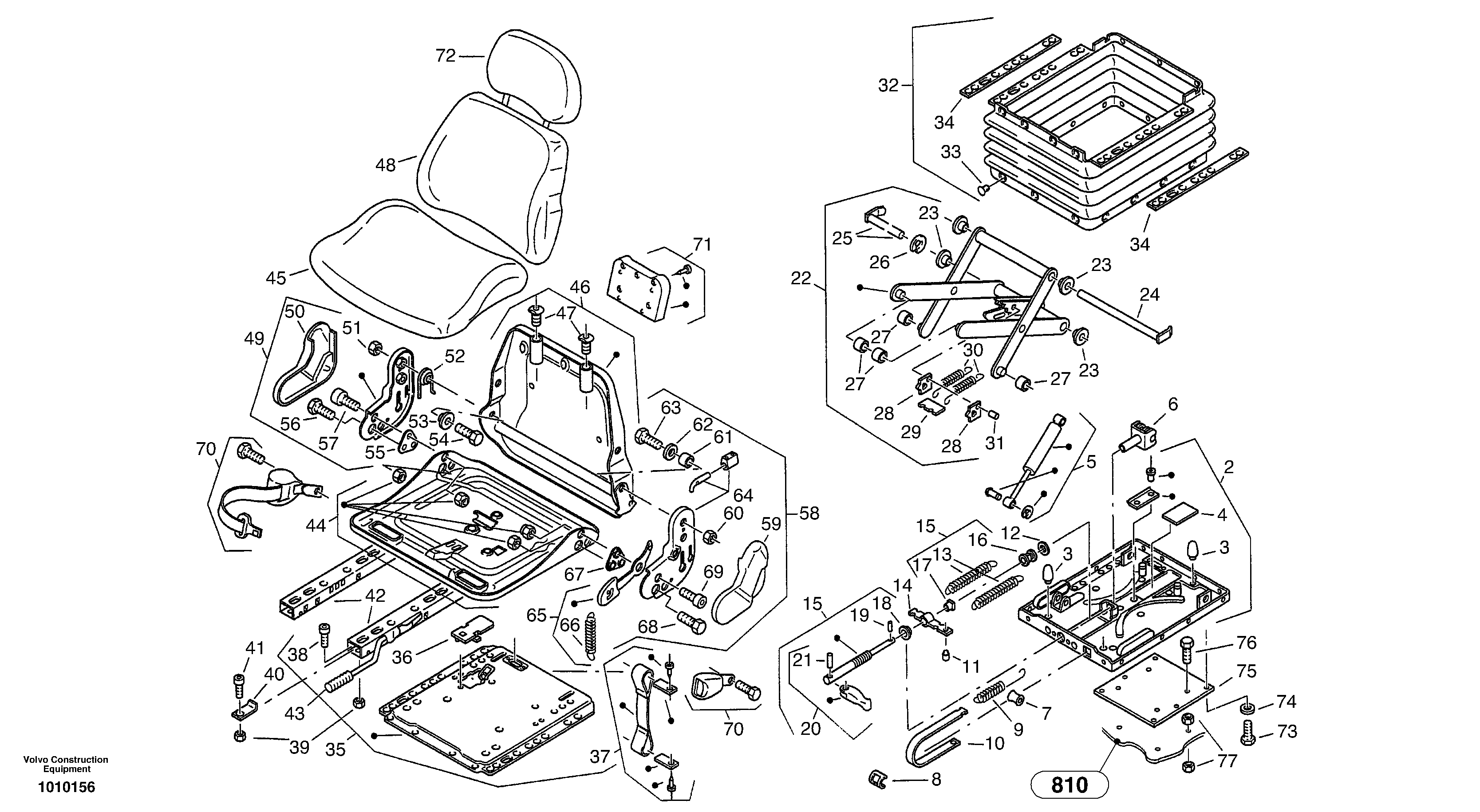 Driver's seat — volvo parts diagram