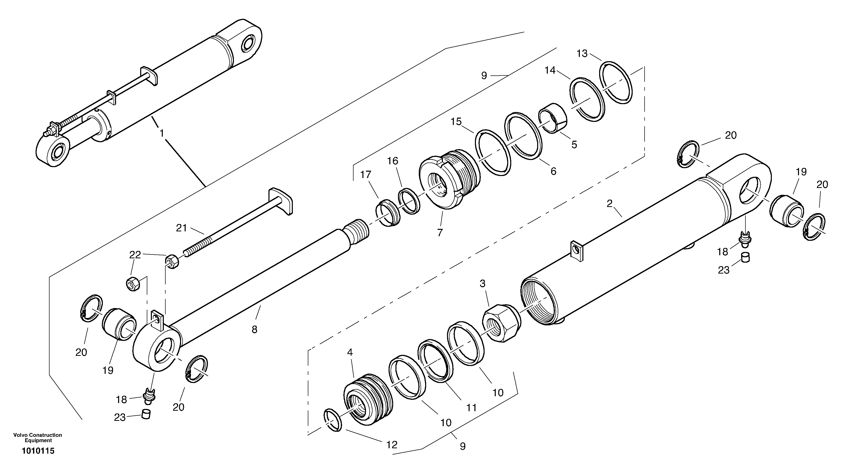 Tilt cylinder — volvo parts diagram