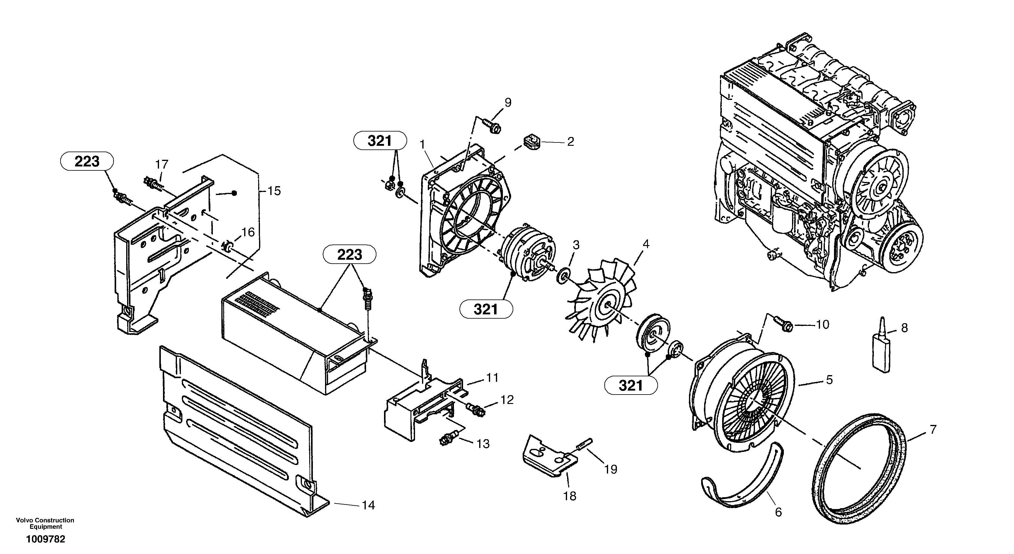 Fan, Blower casing — volvo parts diagram