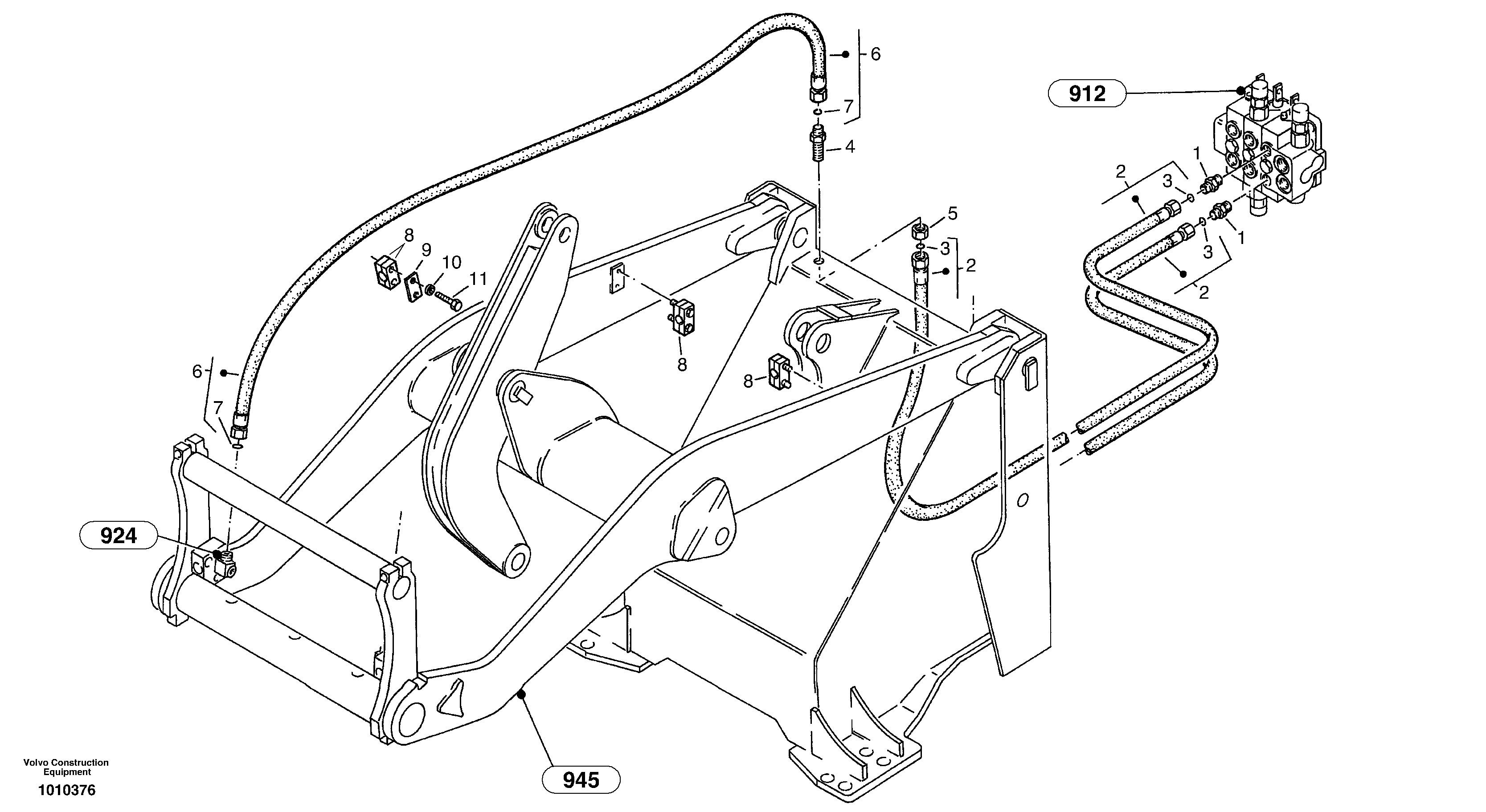 Hydraulic function - Nr. 3 — volvo parts diagram