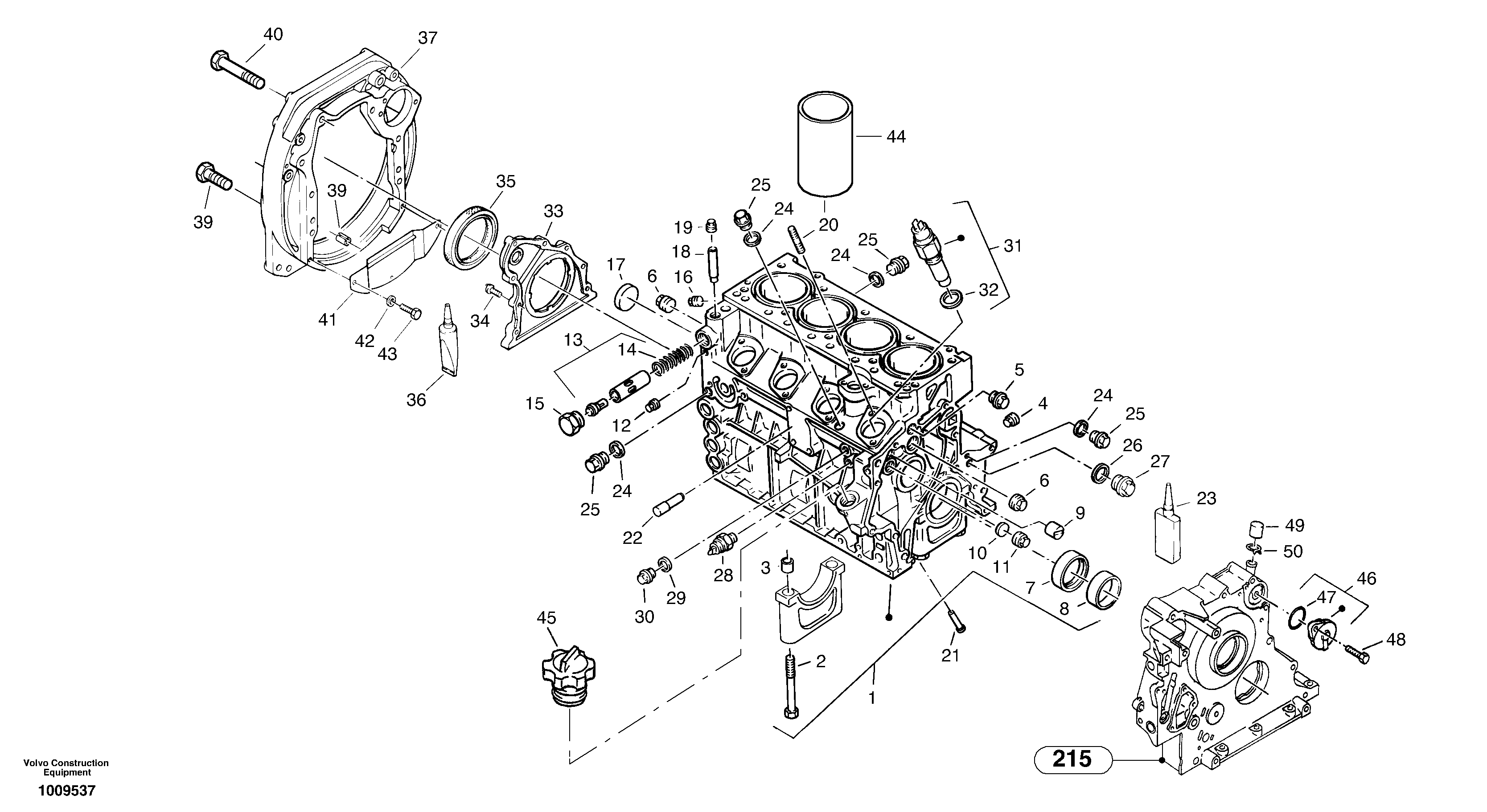 Engine housing — volvo parts diagram