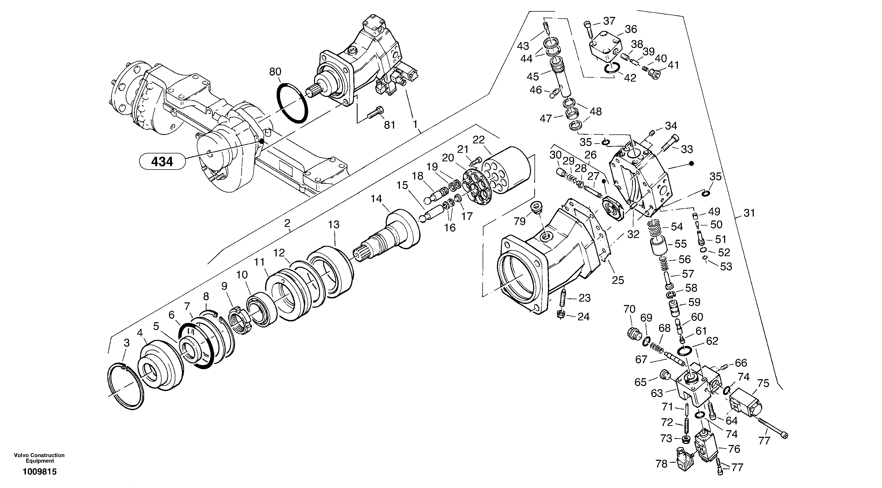Variable displacement motor — volvo parts diagram