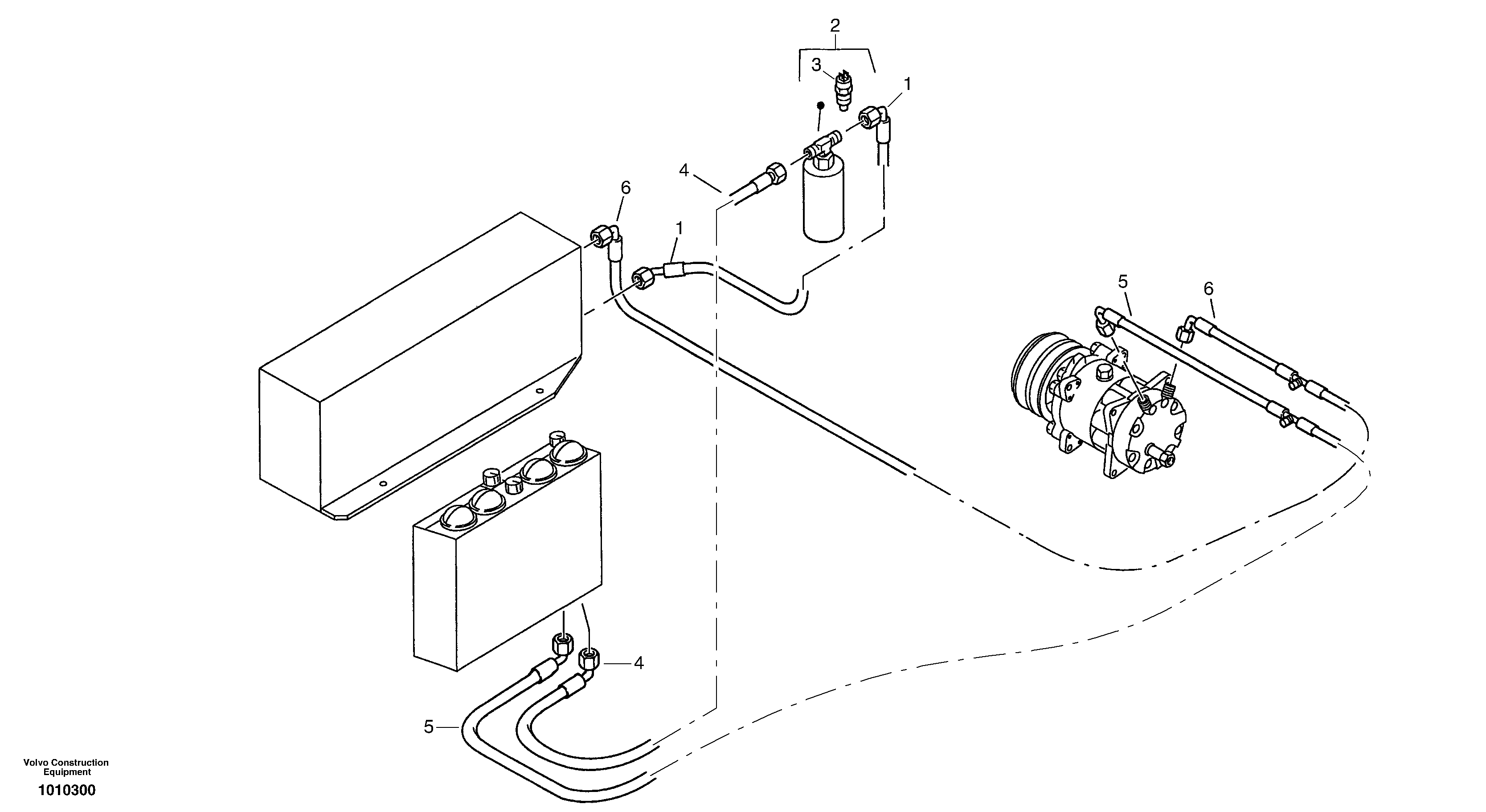 Pipes - Air-conditioning system (Bonair) — volvo parts diagram
