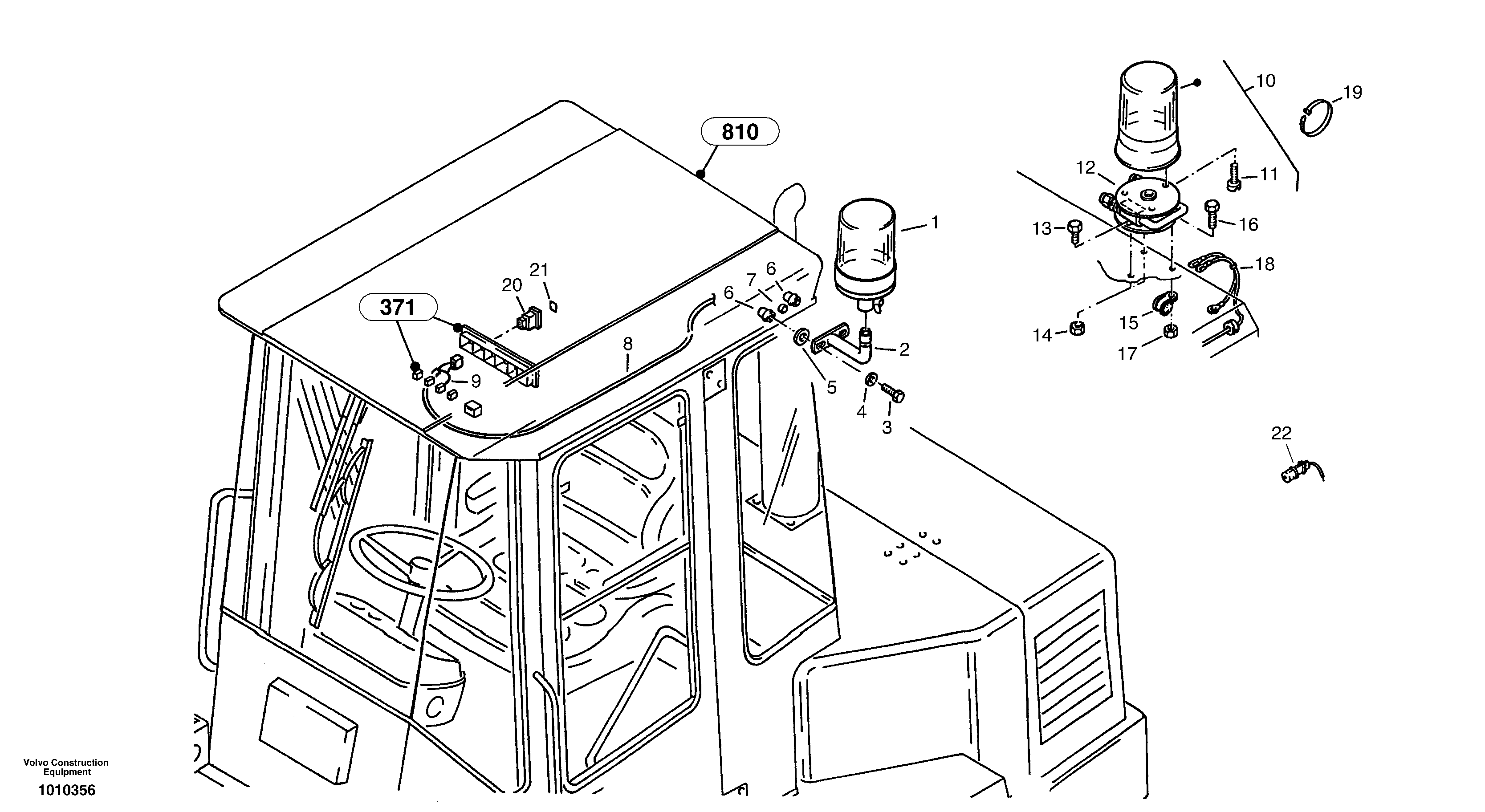 All-round side lamp  4374237, 11370287 — volvo parts diagram