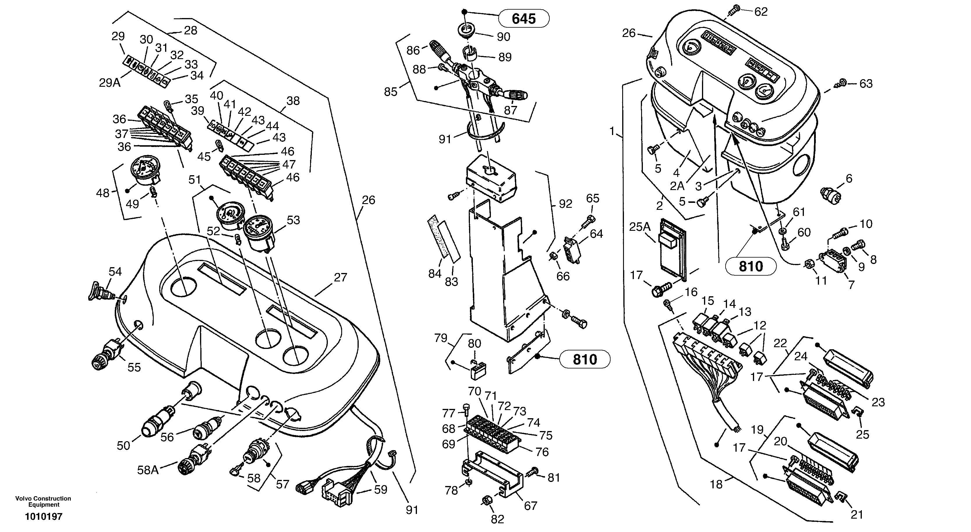 Instruments panel — volvo parts diagram