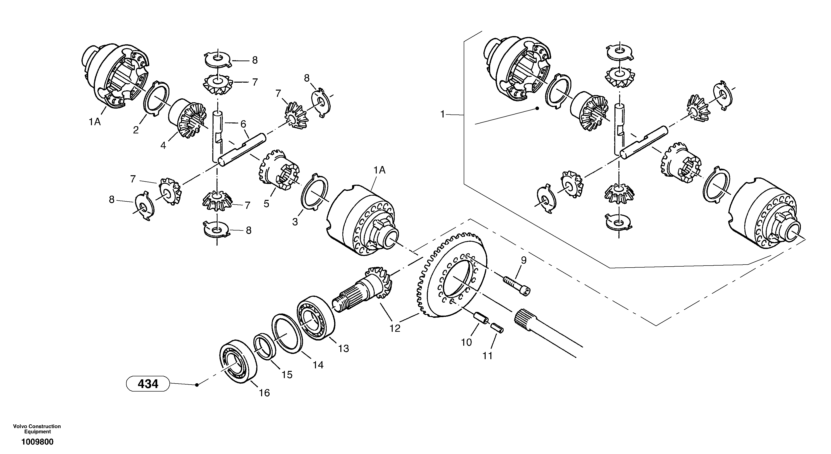 Differential carrier - assy rear axle — volvo parts diagram