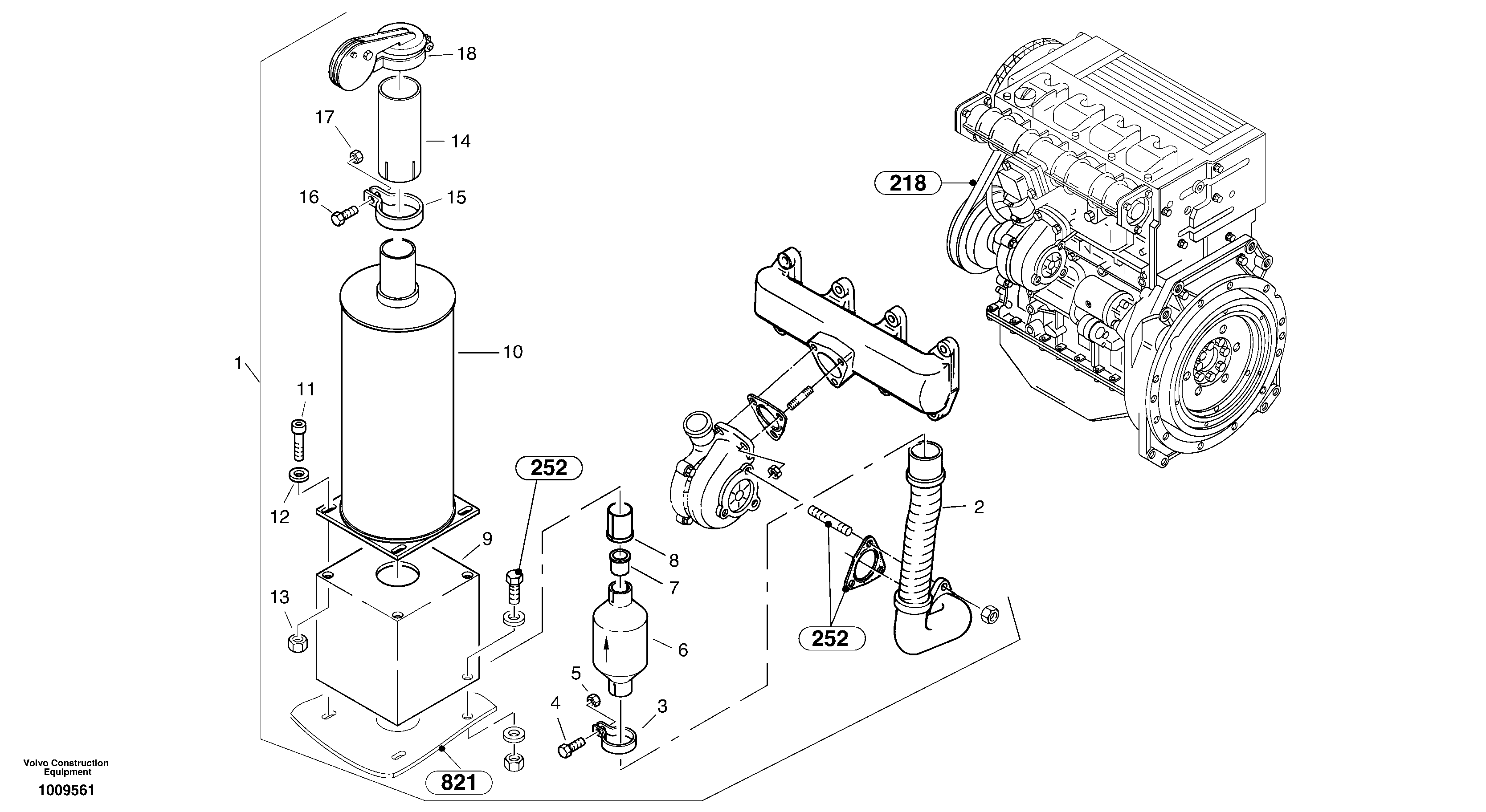 Exhaust catalyzer — volvo parts diagram