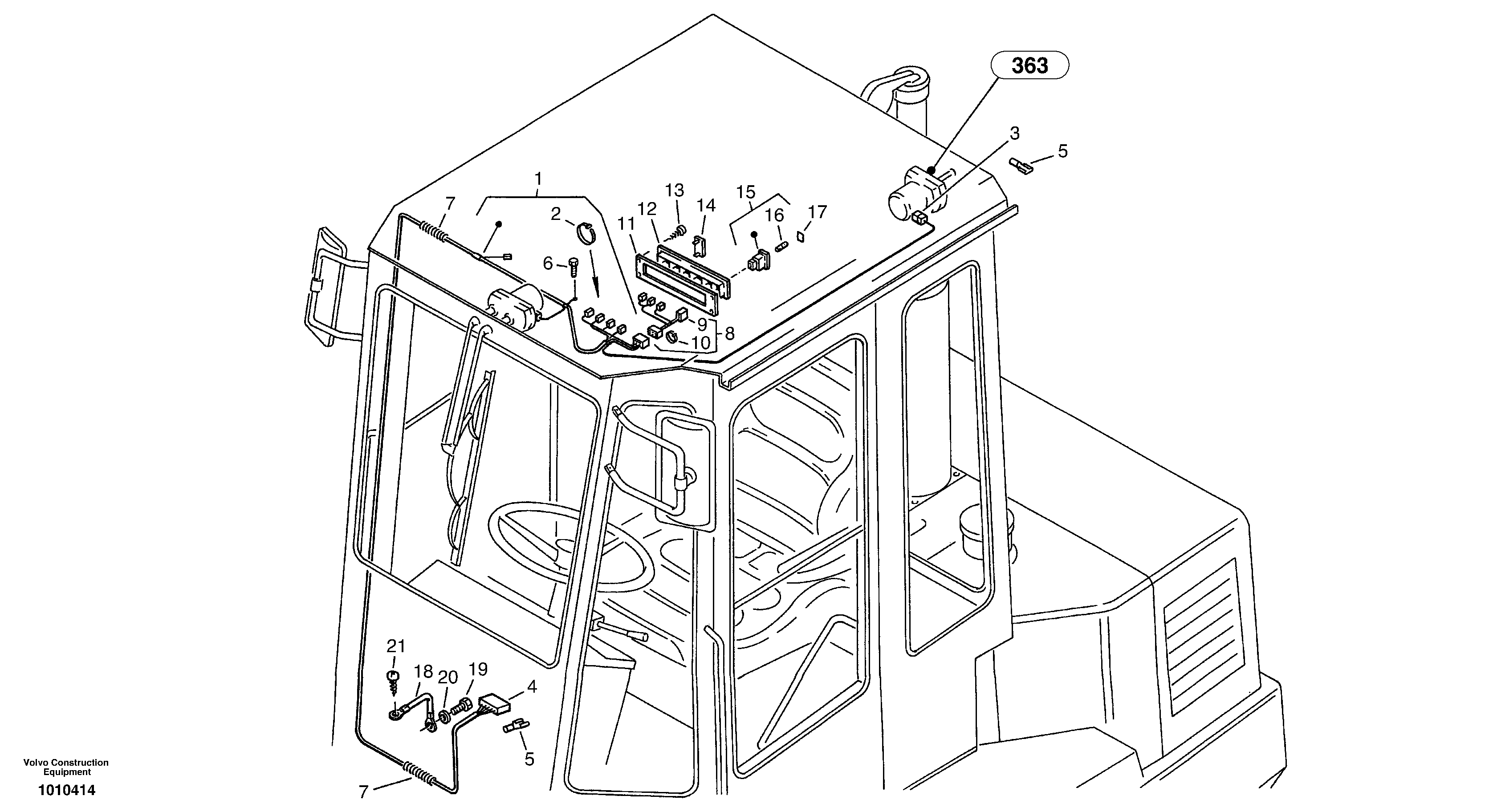 Electro-attachment - Driver's cab — volvo parts diagram