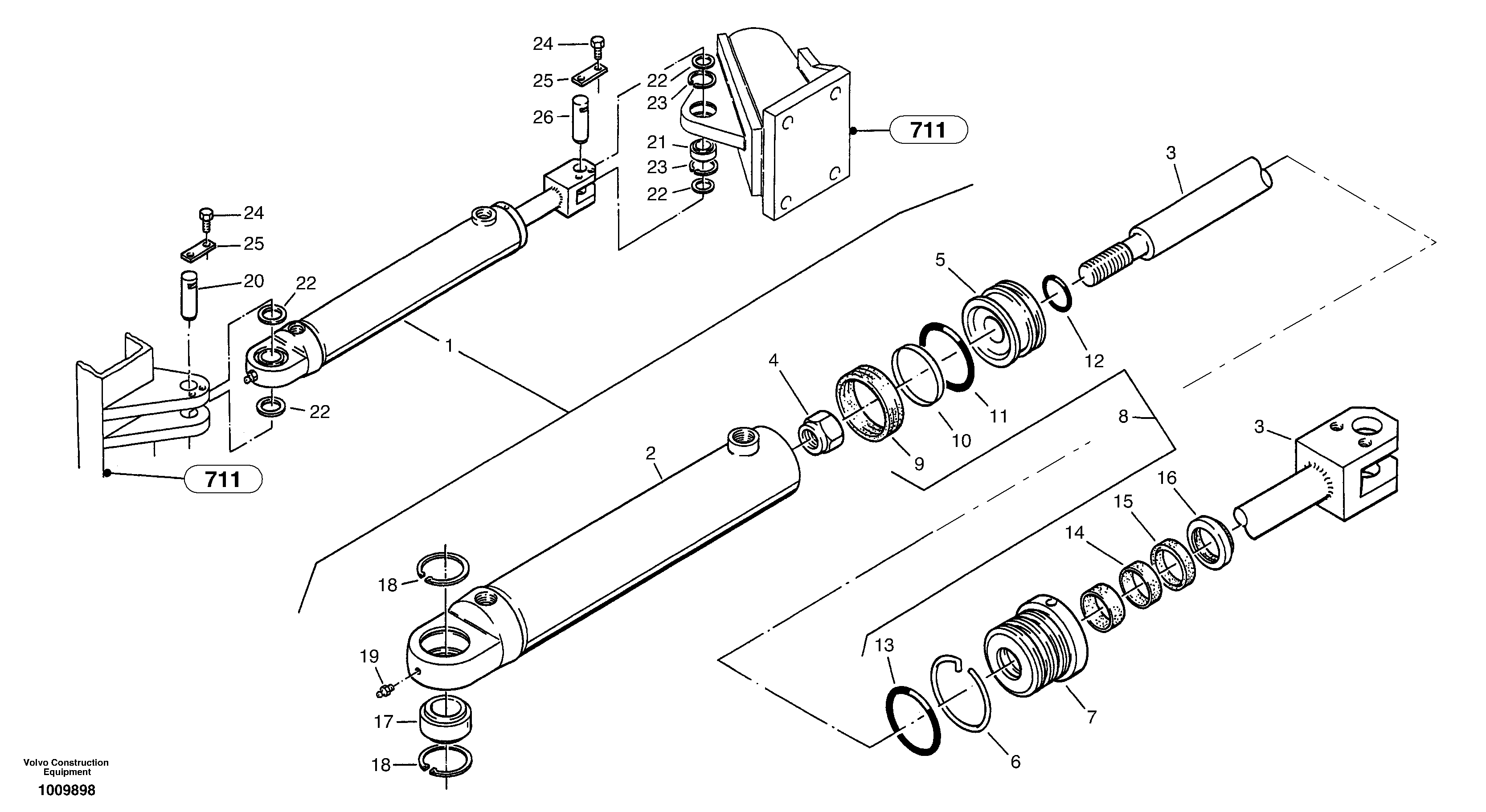 Steering cylinder — volvo parts diagram