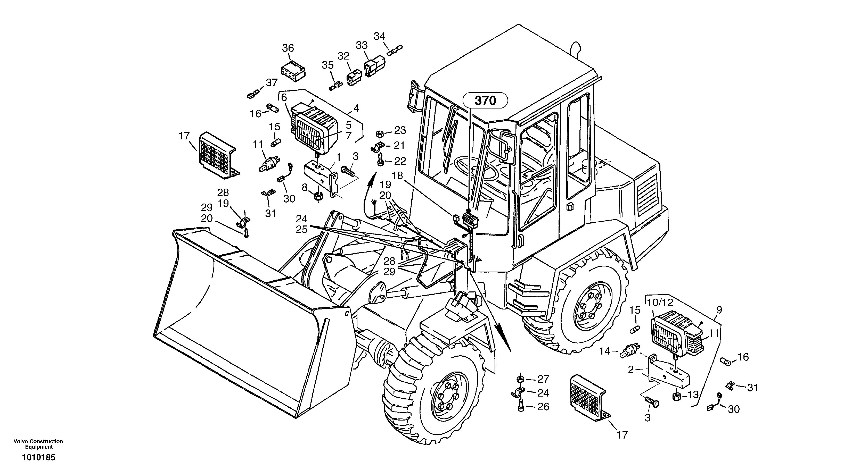 Lighting, front — volvo parts diagram