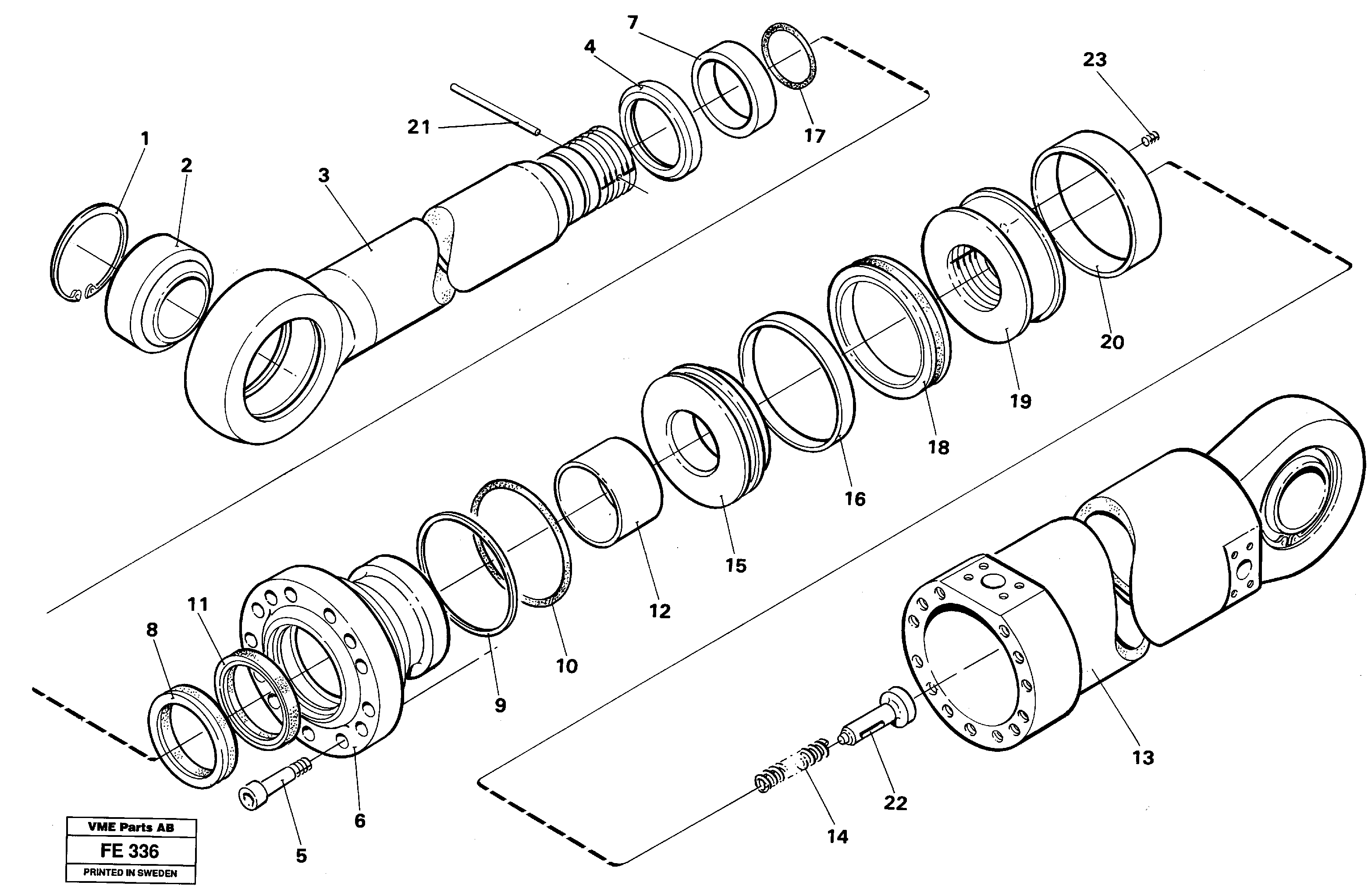 Bucket cylinder, front shovel equipment  14258436 — volvo parts diagram