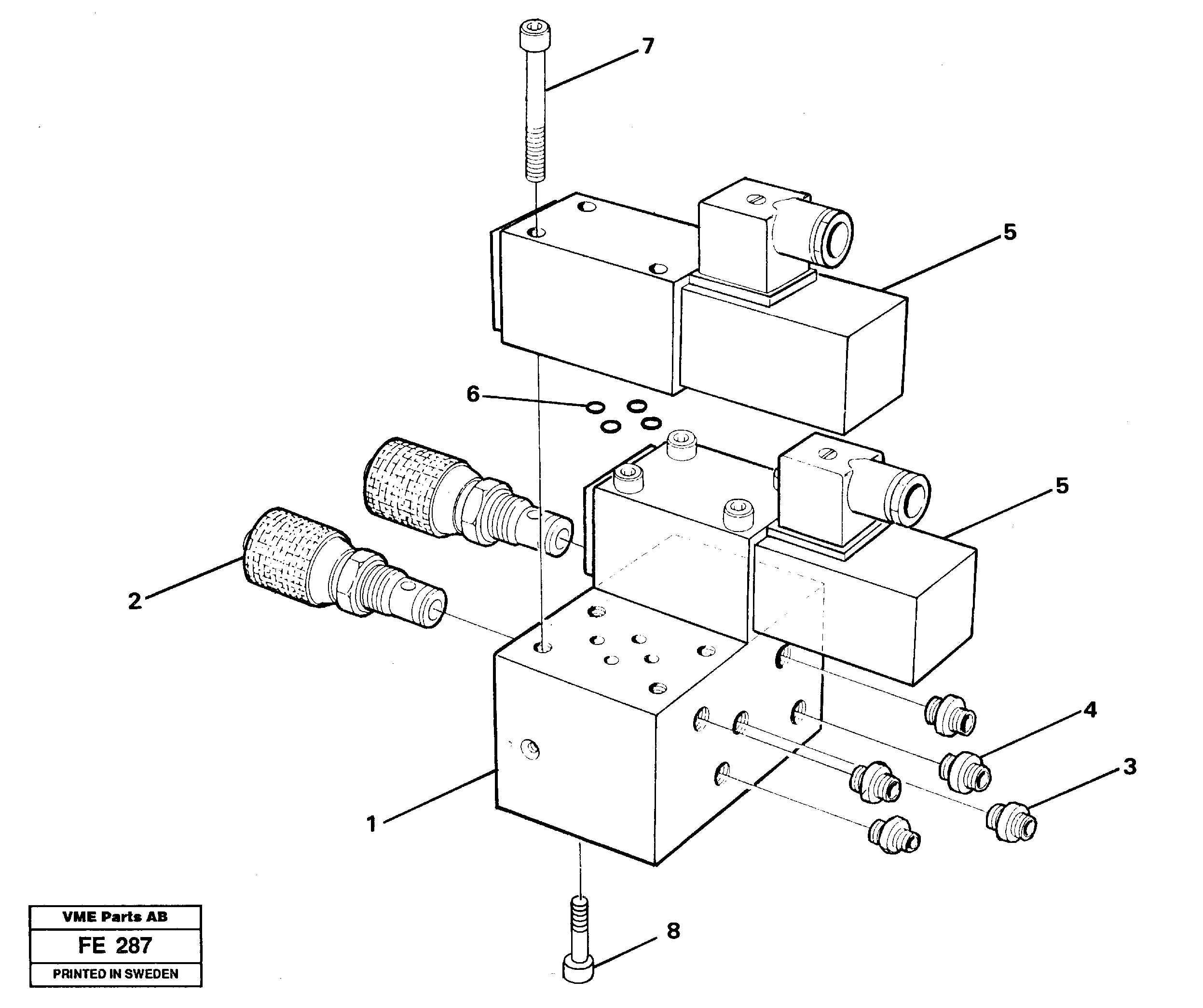 Control block for end position damp — volvo parts diagram
