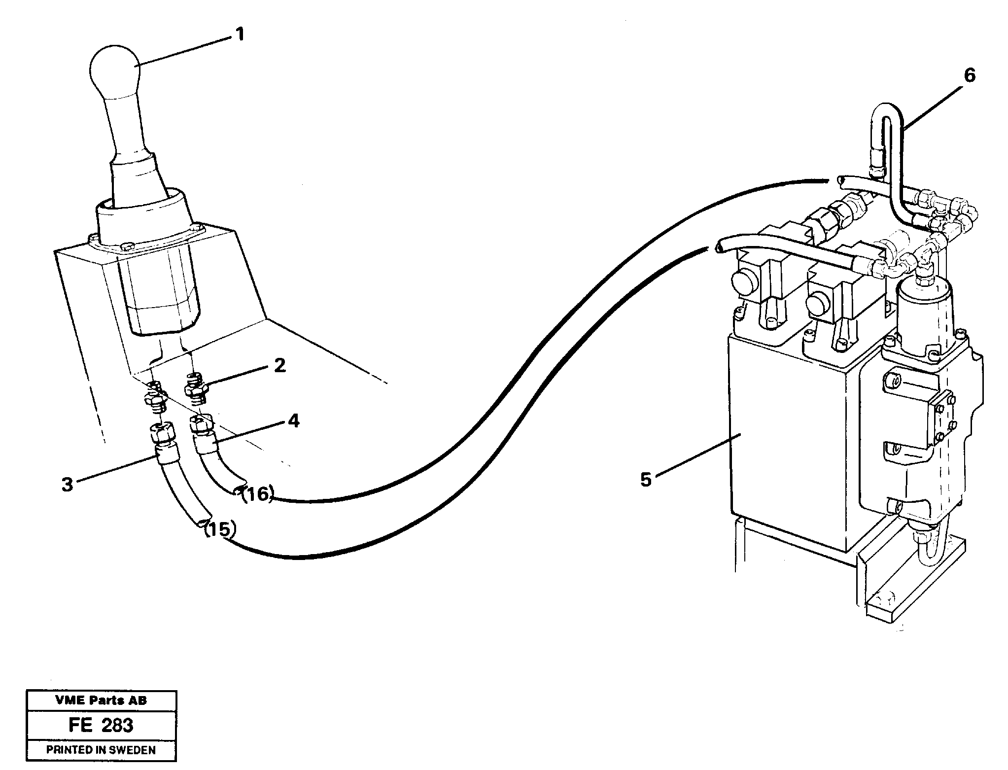 Servo hydraulics, slewing — volvo parts diagram