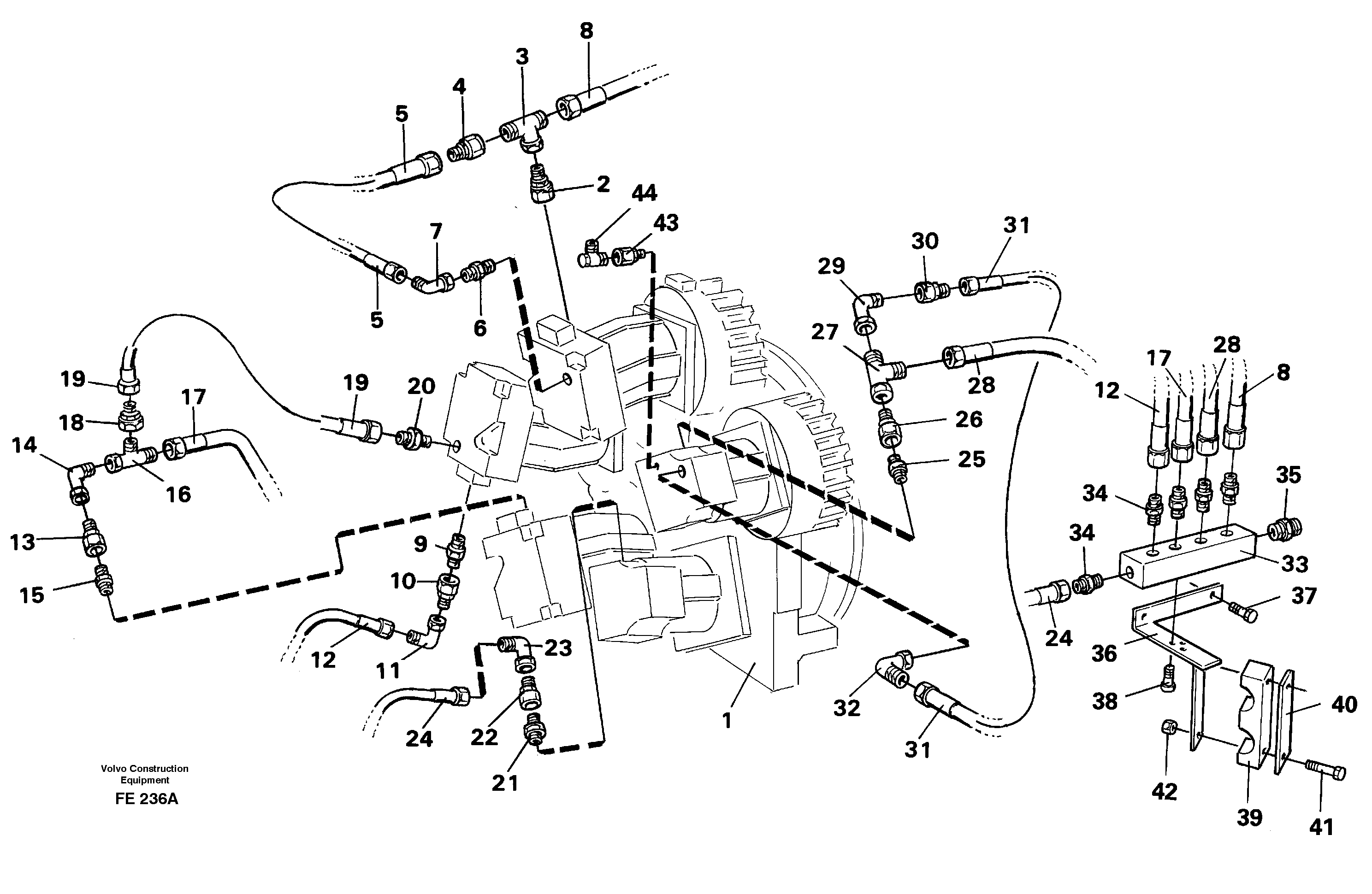 Hydraulic system, pump - terminal block — volvo parts diagram