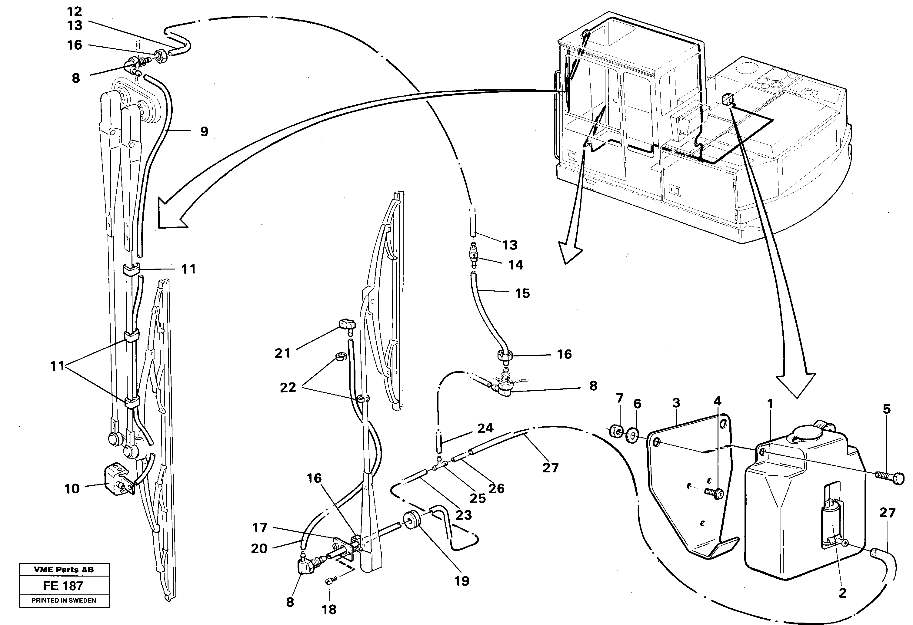 Windshield washer — volvo parts diagram