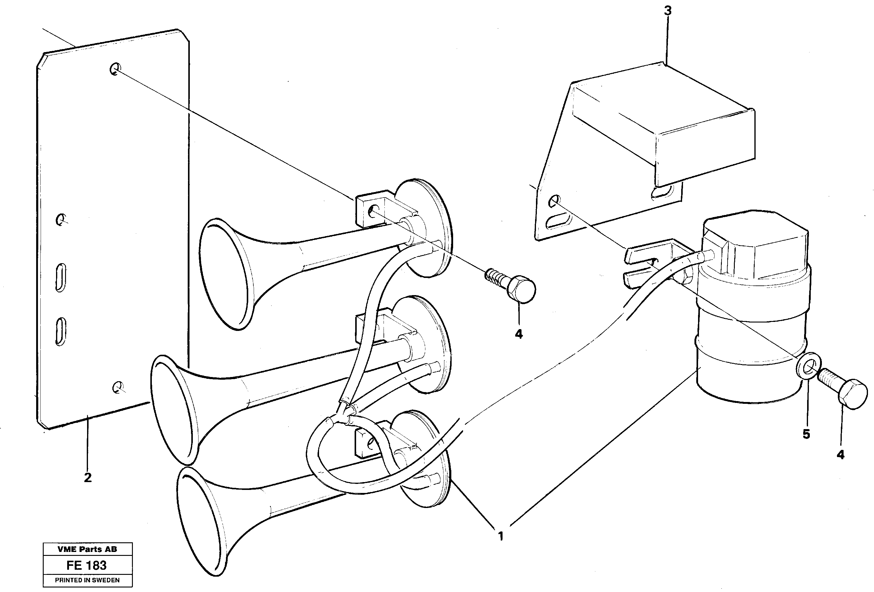 Compressor horn — volvo parts diagram