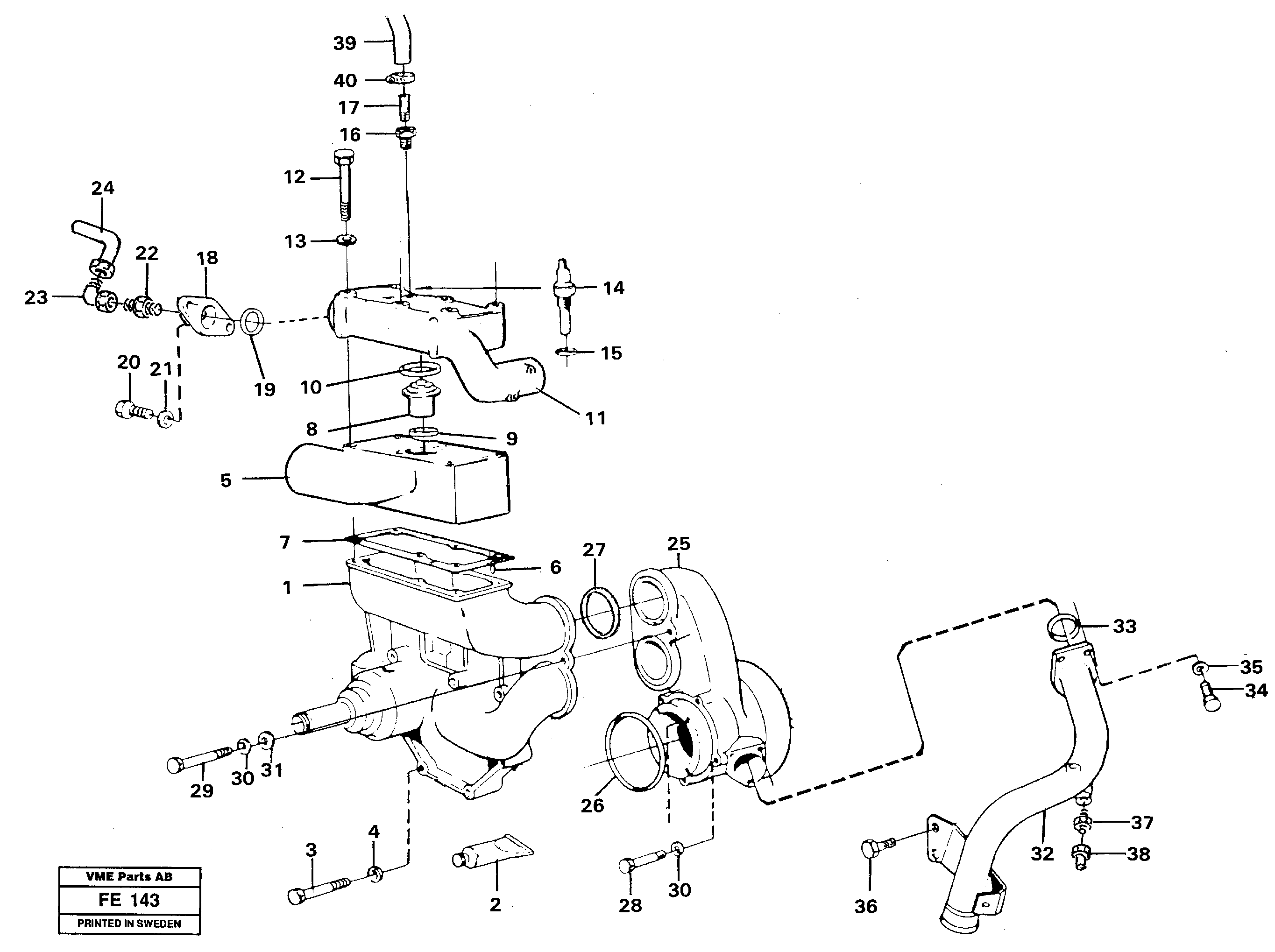 Thermostat housing — volvo parts diagram
