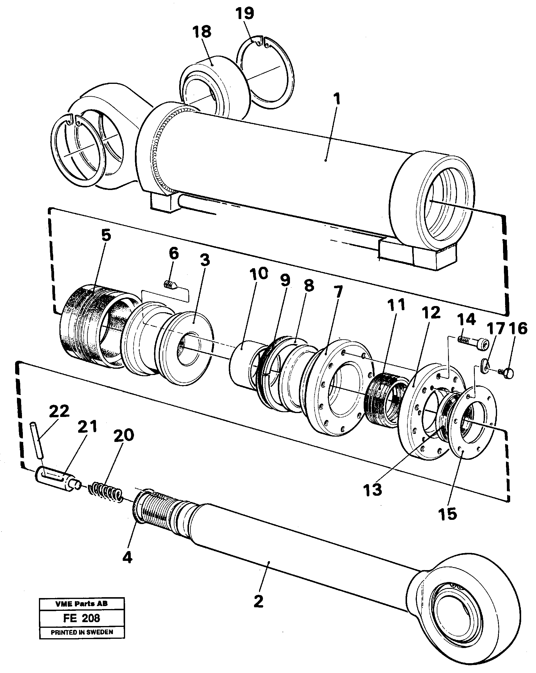 Hydraulic cylinder  SER NO - 413 — volvo parts diagram