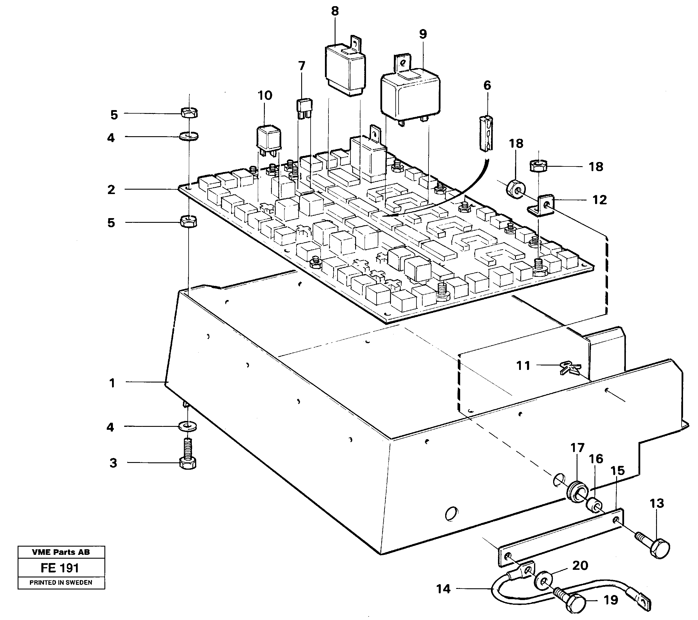 Electrical distribution box — volvo parts diagram