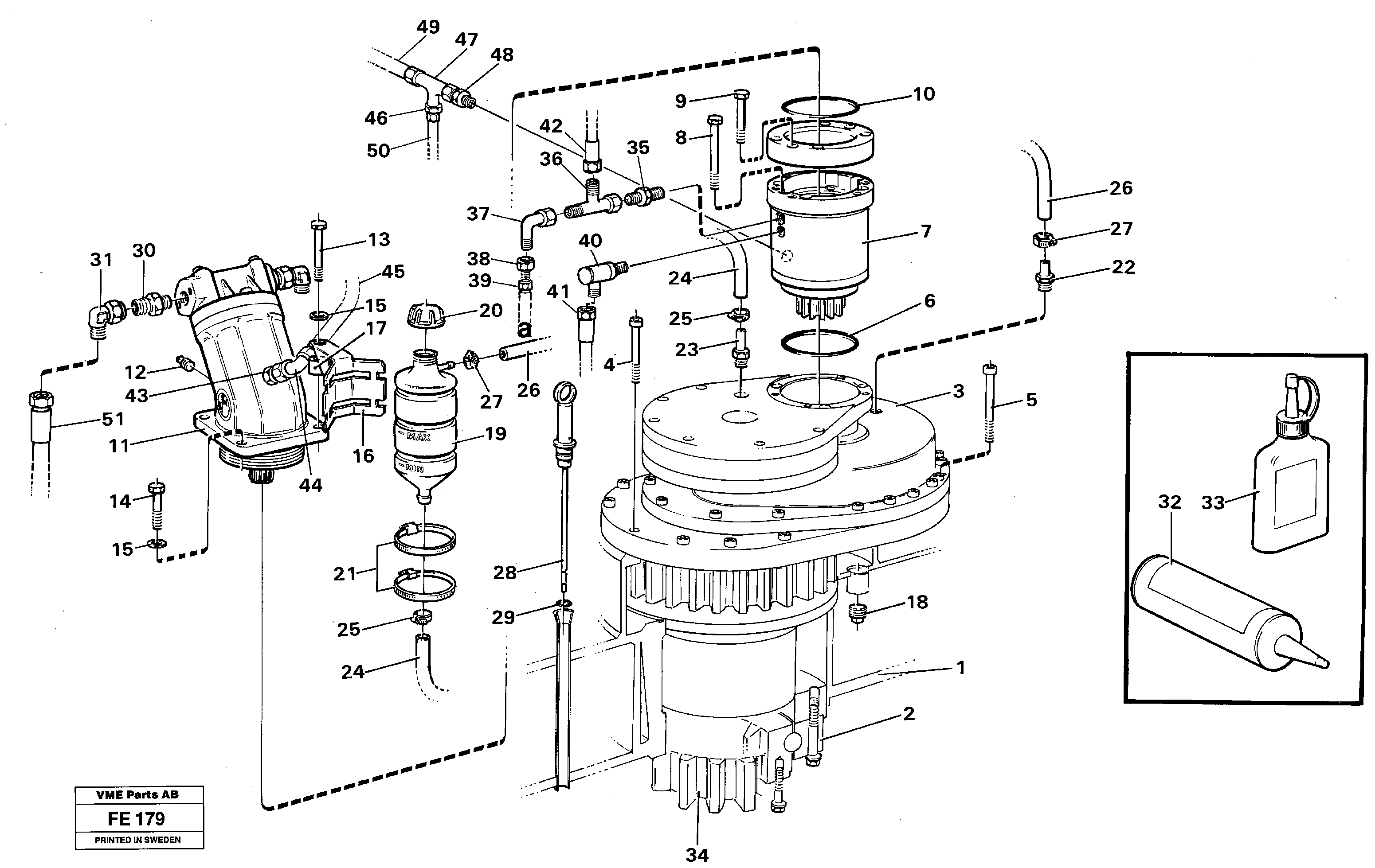 Superstructure with slew transmission — volvo parts diagram