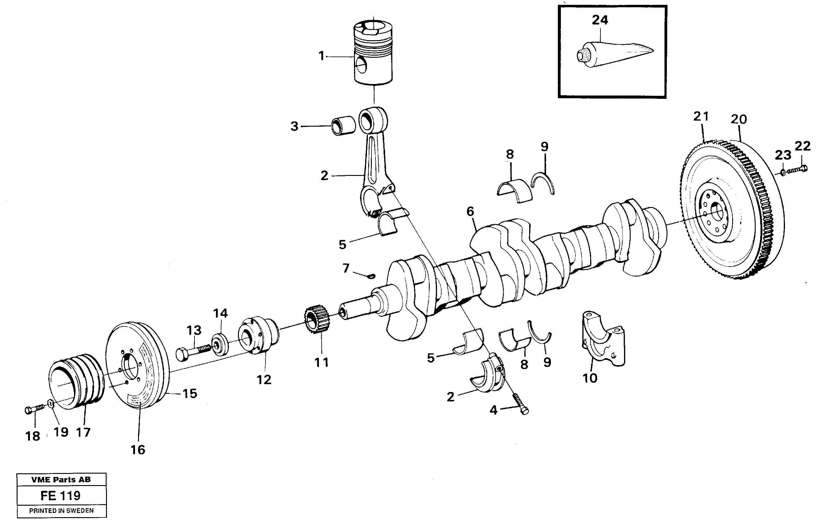 Crankshaft and related parts — volvo parts diagram