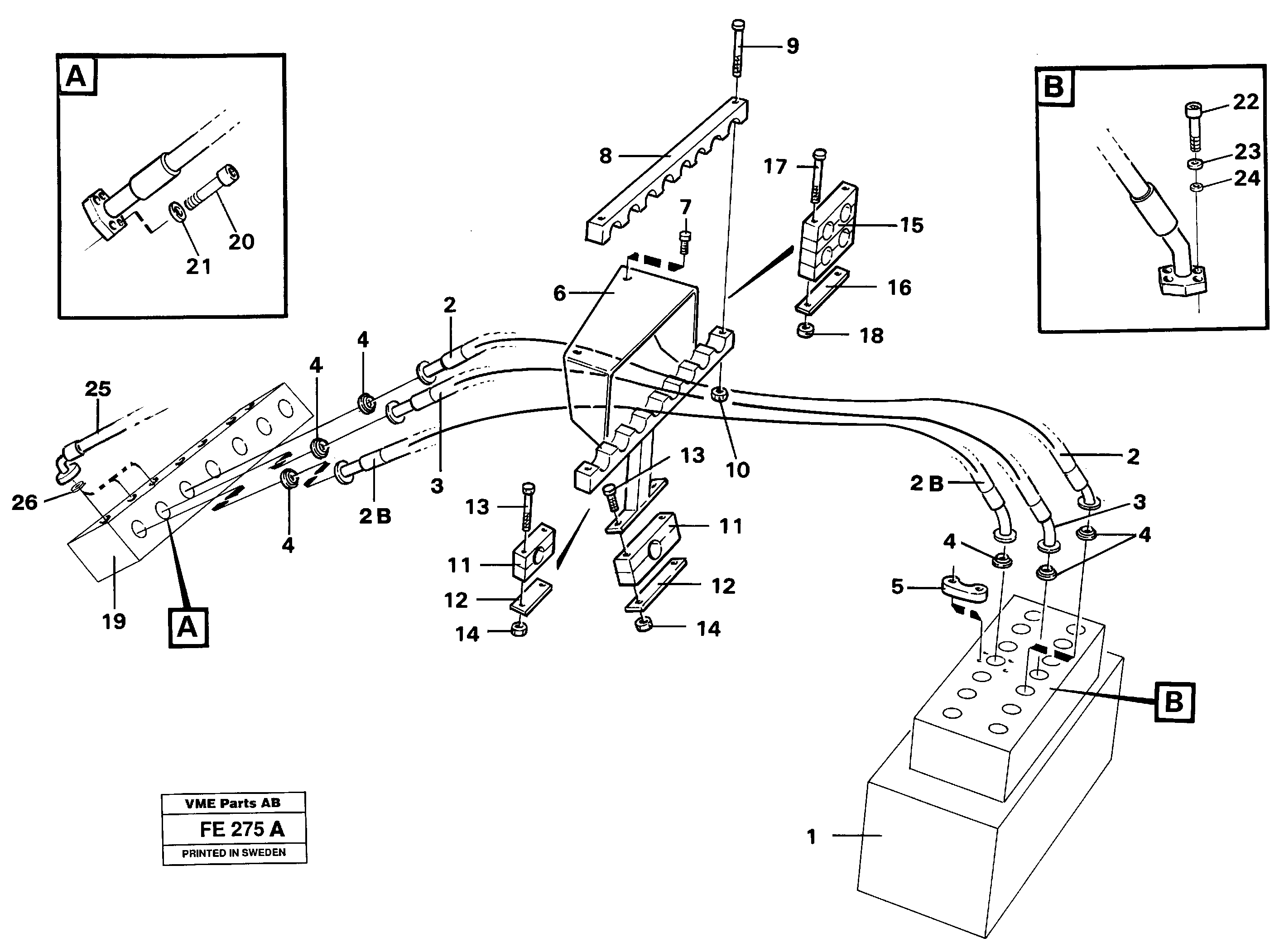 Hydraulic system, dipperarm — volvo parts diagram