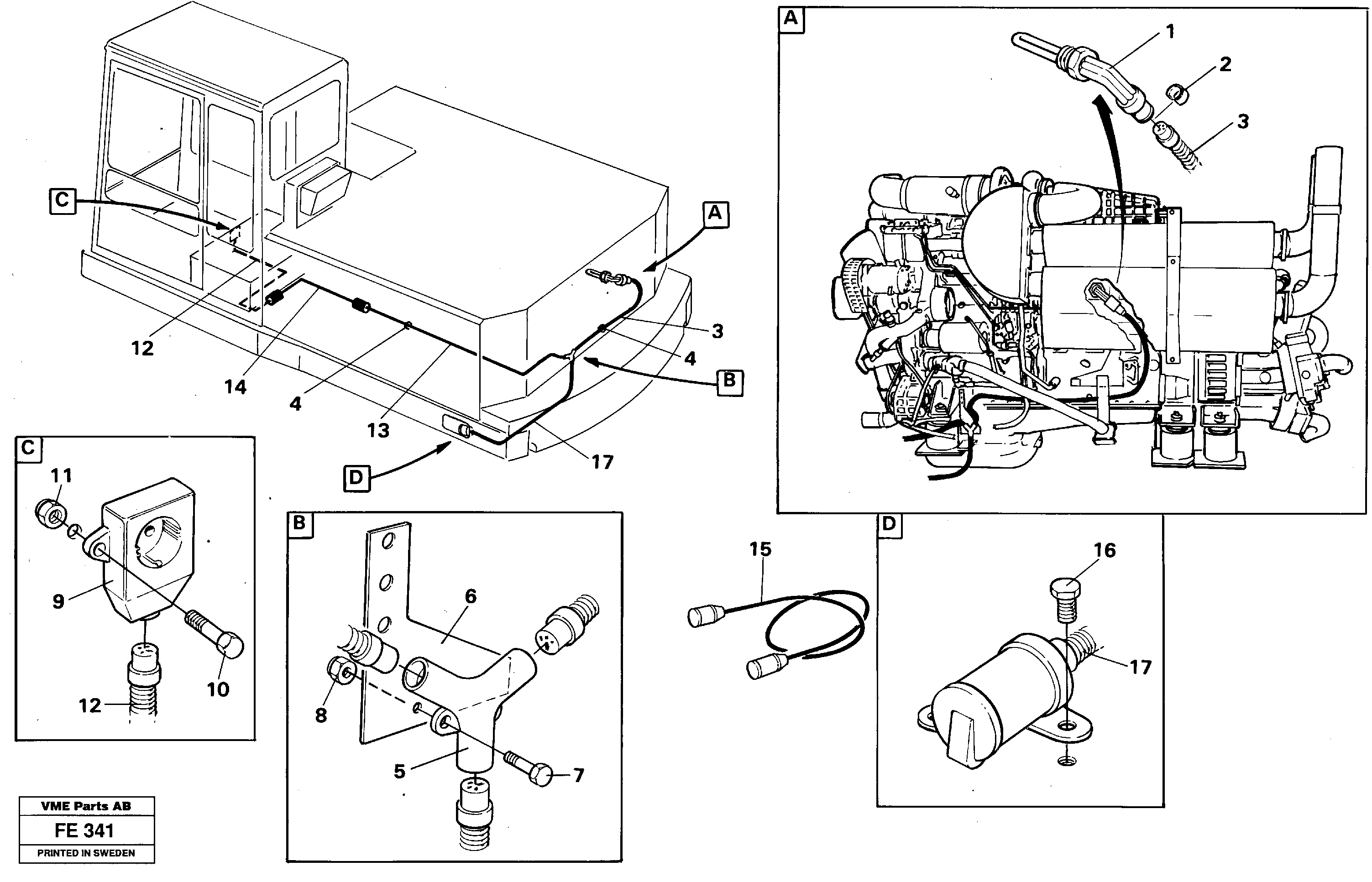 Engine heater  14257256 — volvo parts diagram