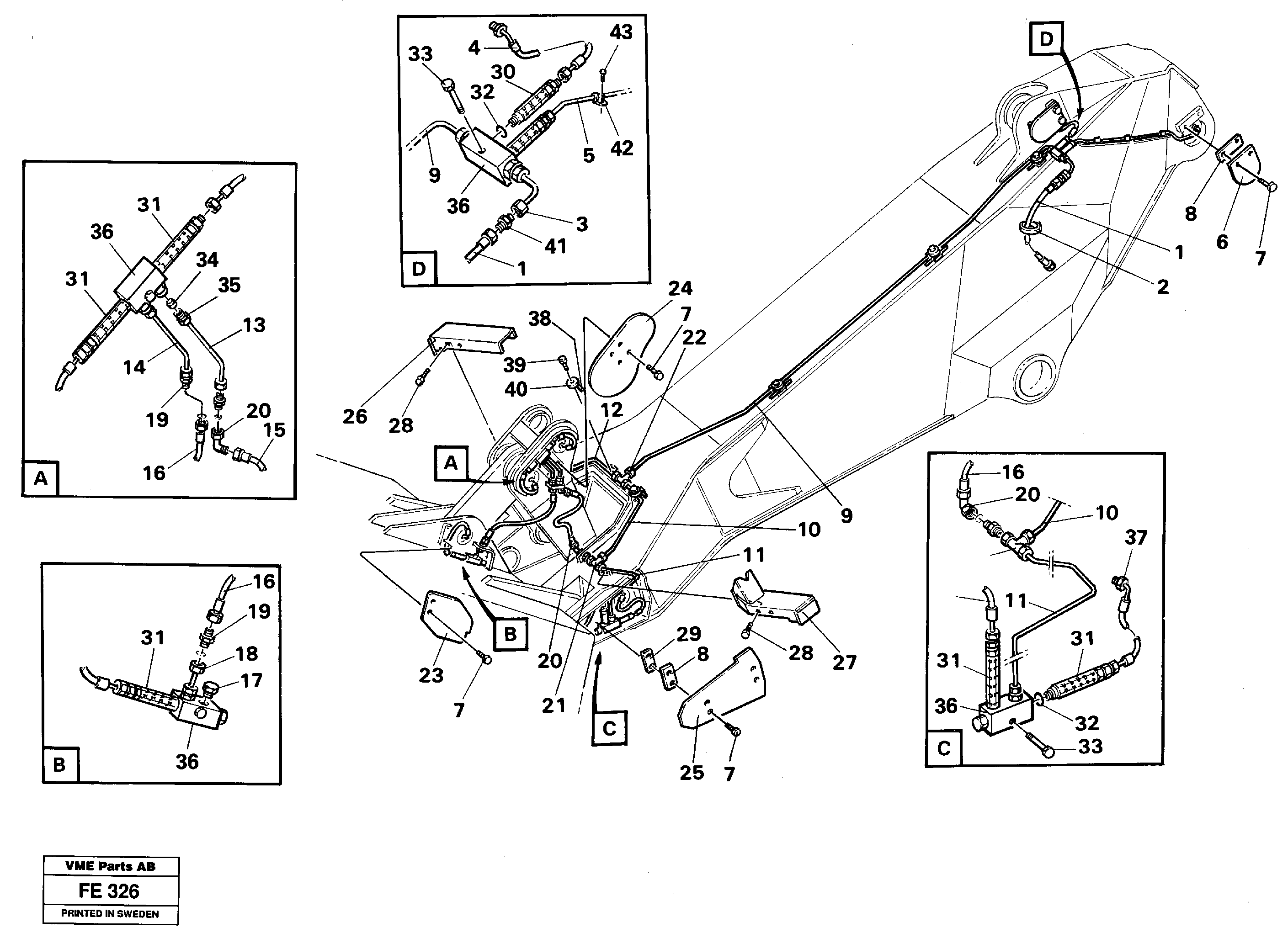 Automatic dipper lubric. Mass Excavation  14252095 — volvo parts diagram