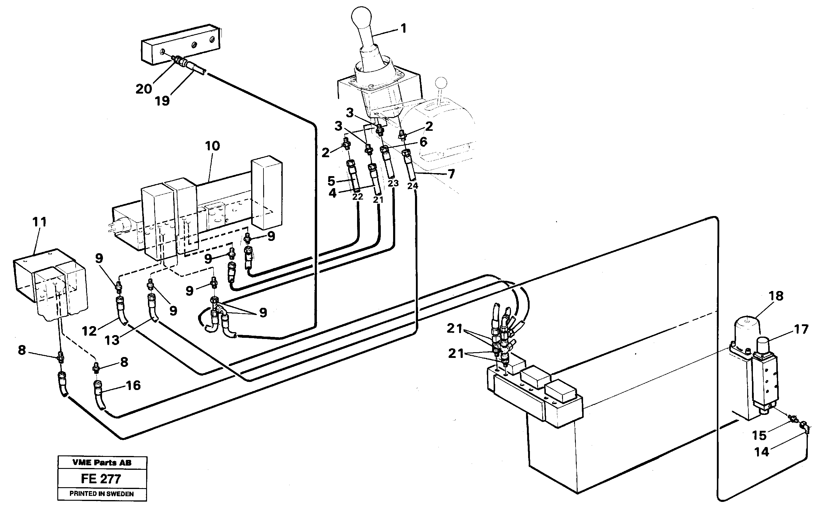 Servo hydraulics, boom — volvo parts diagram